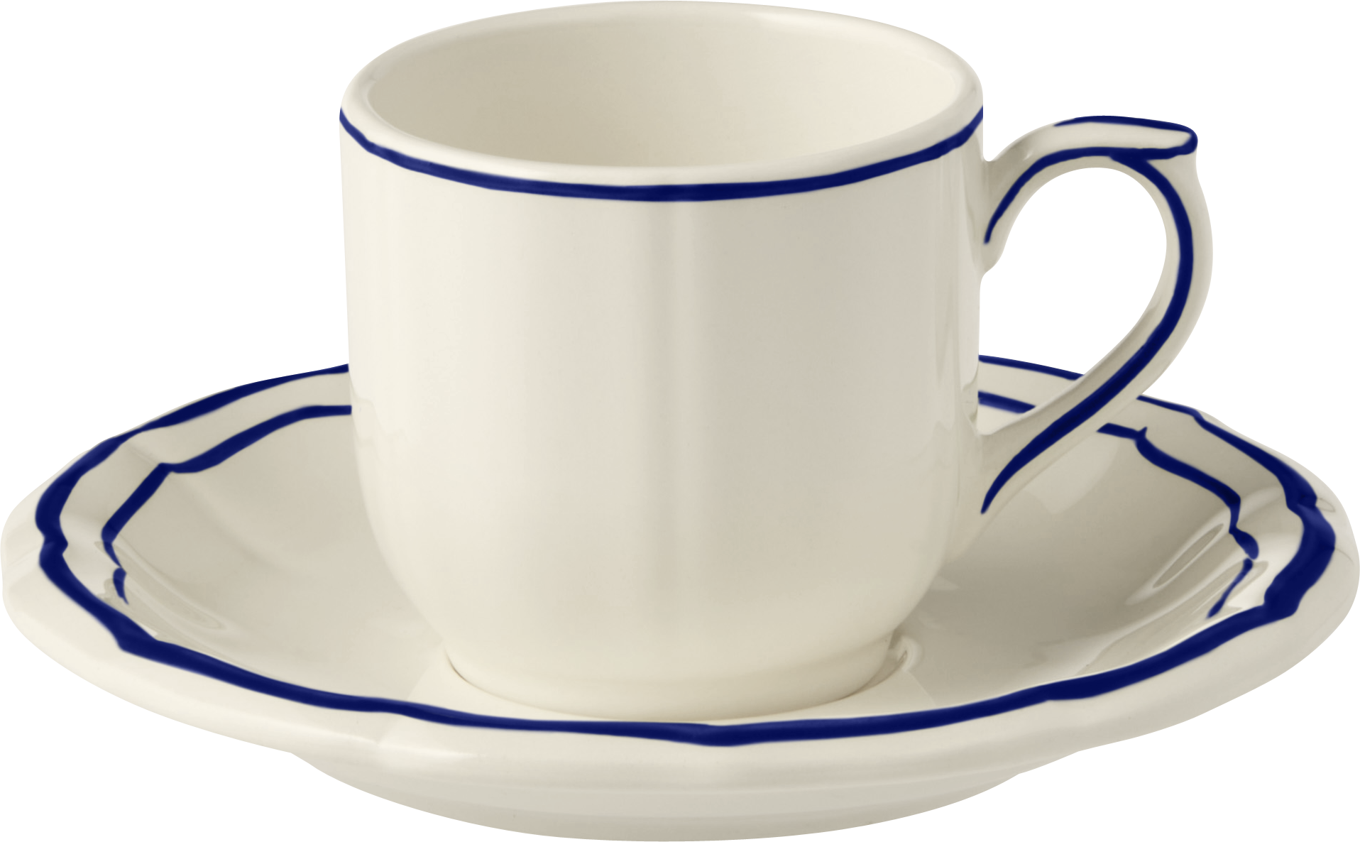 After Dinner Cup & Saucer , Filet Cobalt