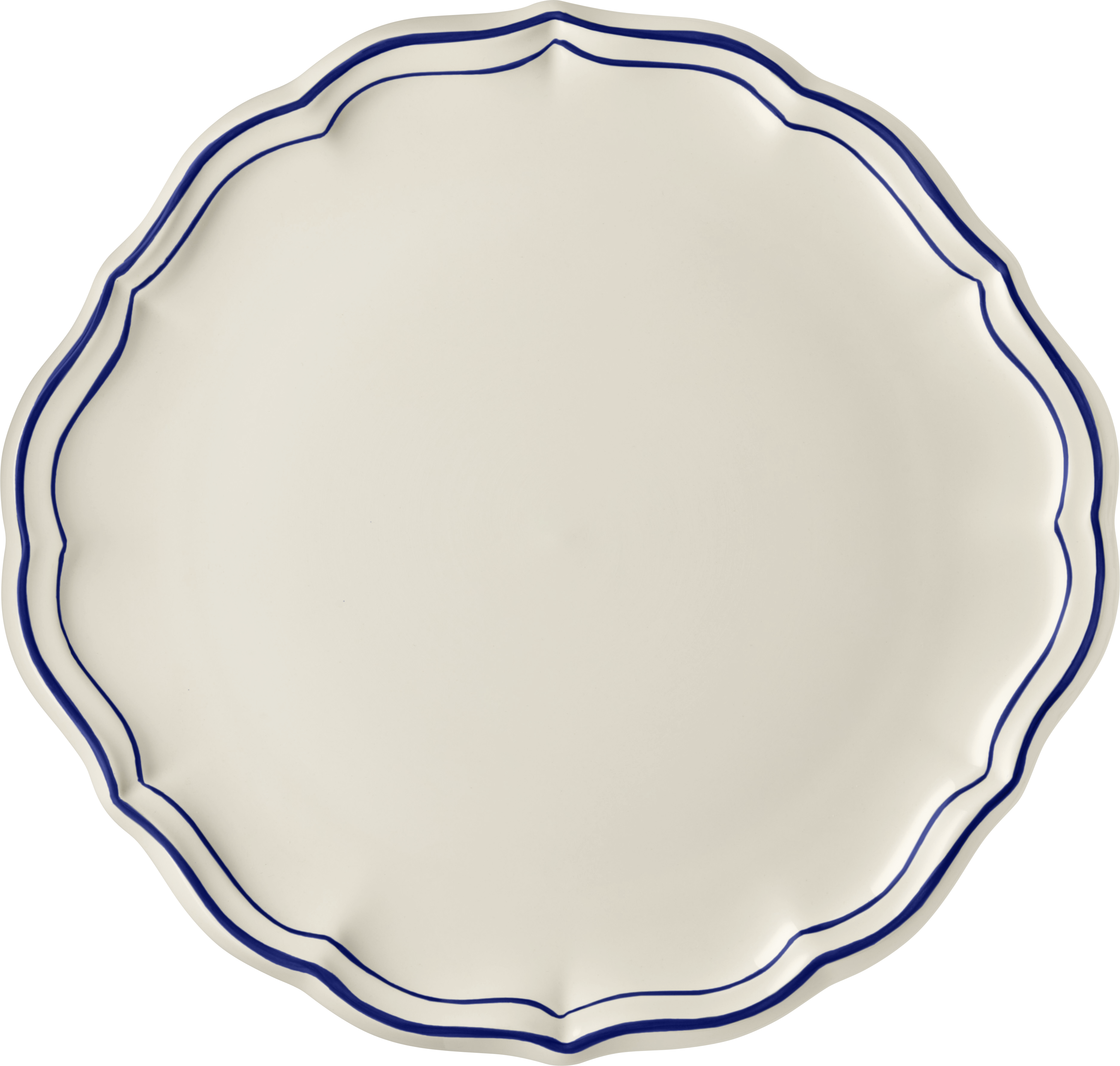 Eared Cake Platter, Filet Cobalt