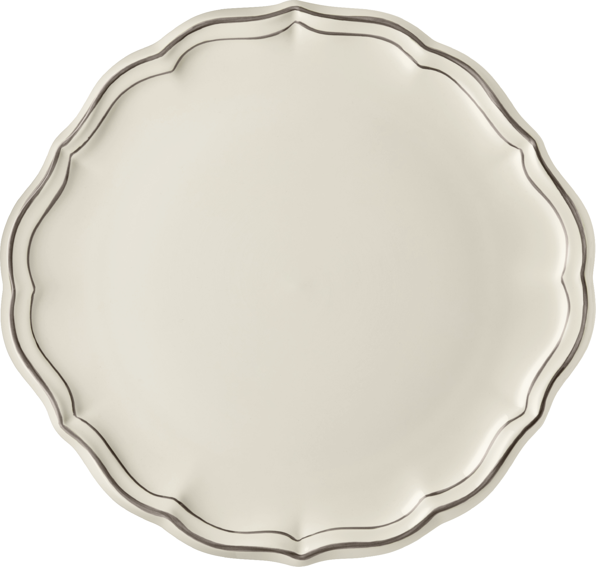 Eared Cake Platter, Filet Taupe