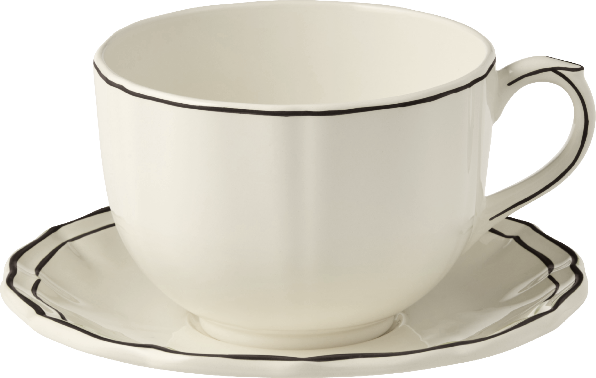 Jumbo Breakfast Cup & Saucer , Filet Manganese