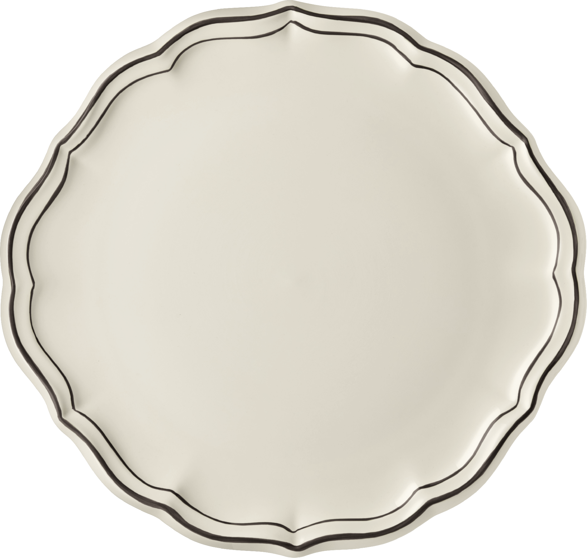 Eared Cake Platter, Filet Manganese