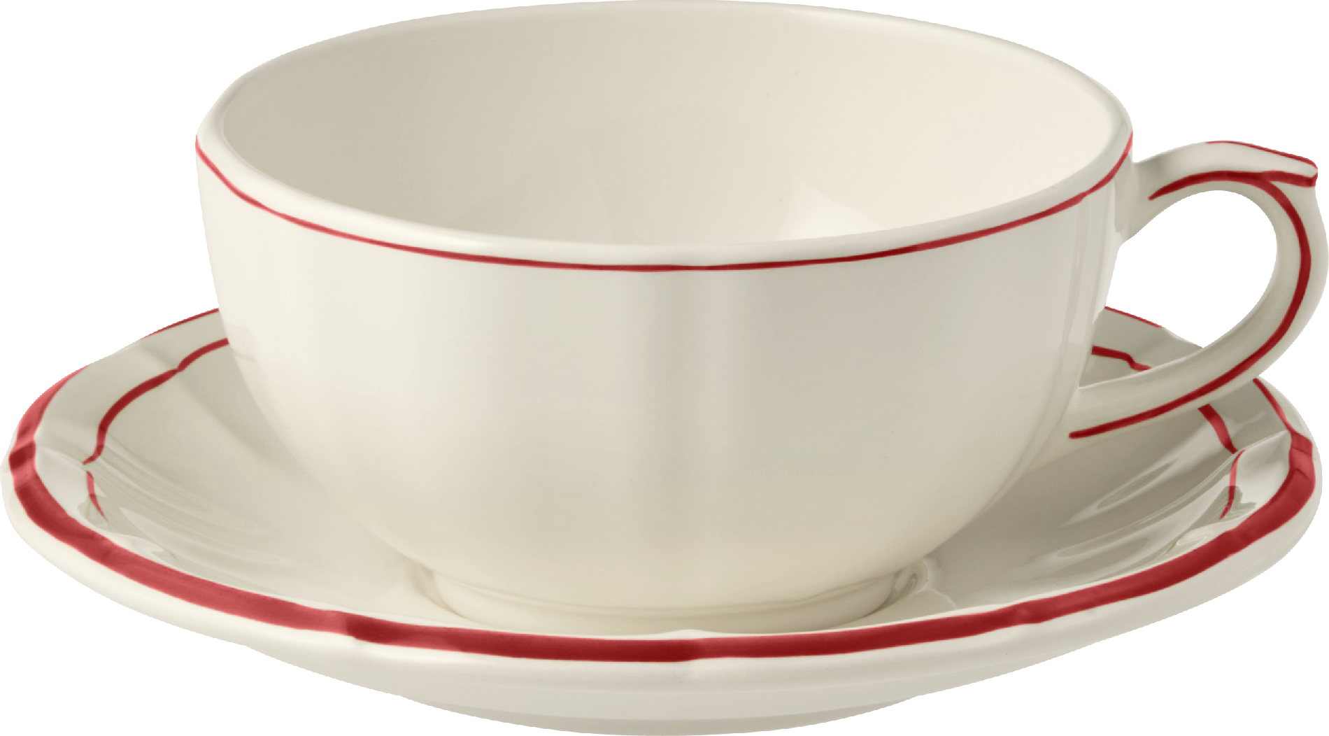 Breakfast Cup & Saucer, Filet Rouge