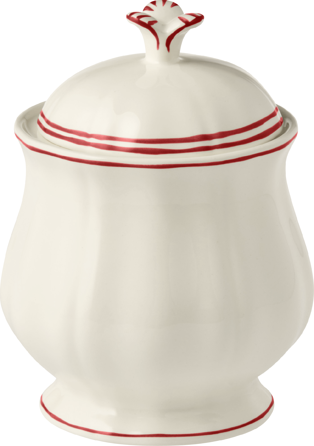 Covered Sugar Bowl, Filet Rouge