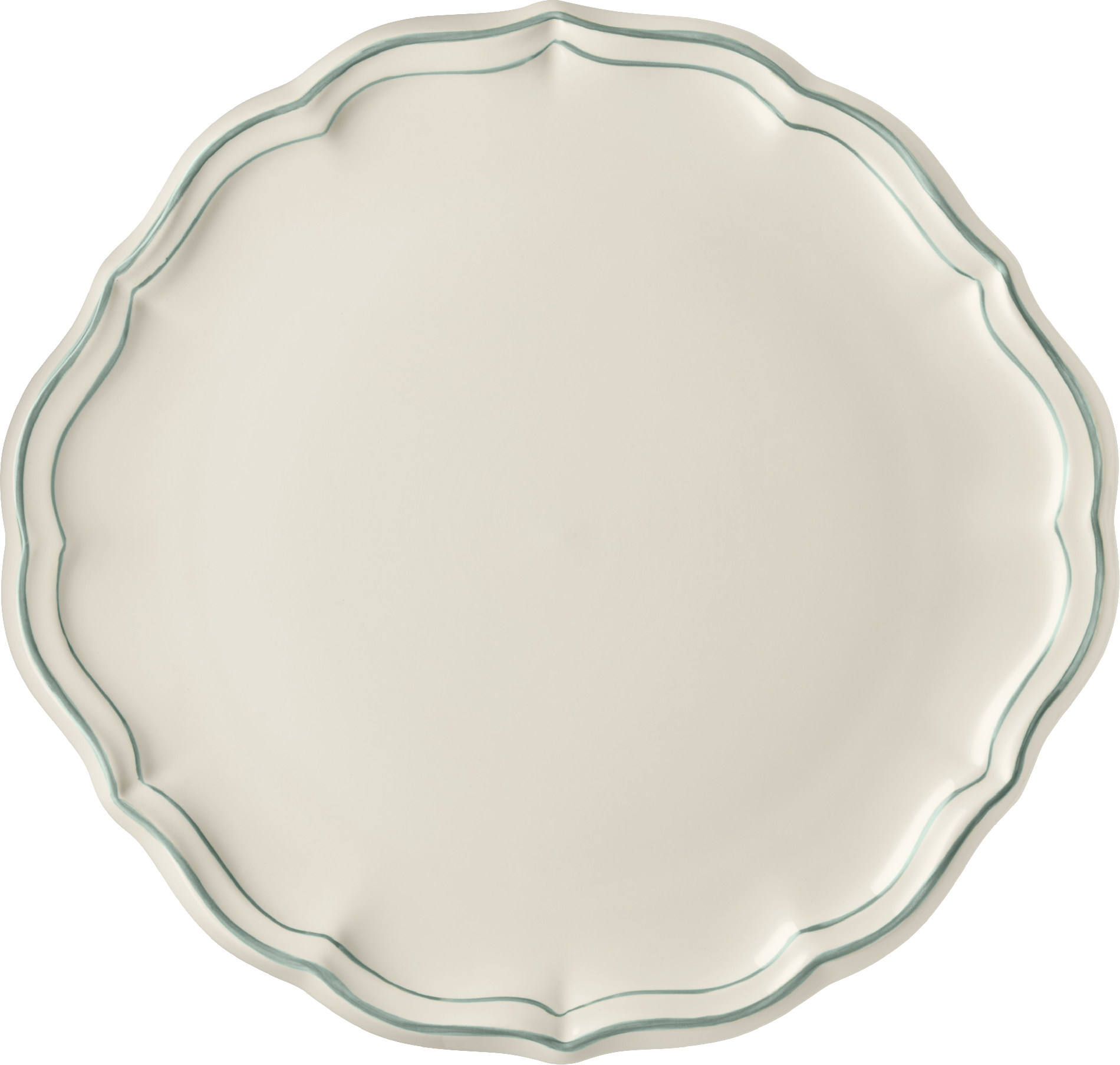 Eared Cake Platter, Filet Celadon