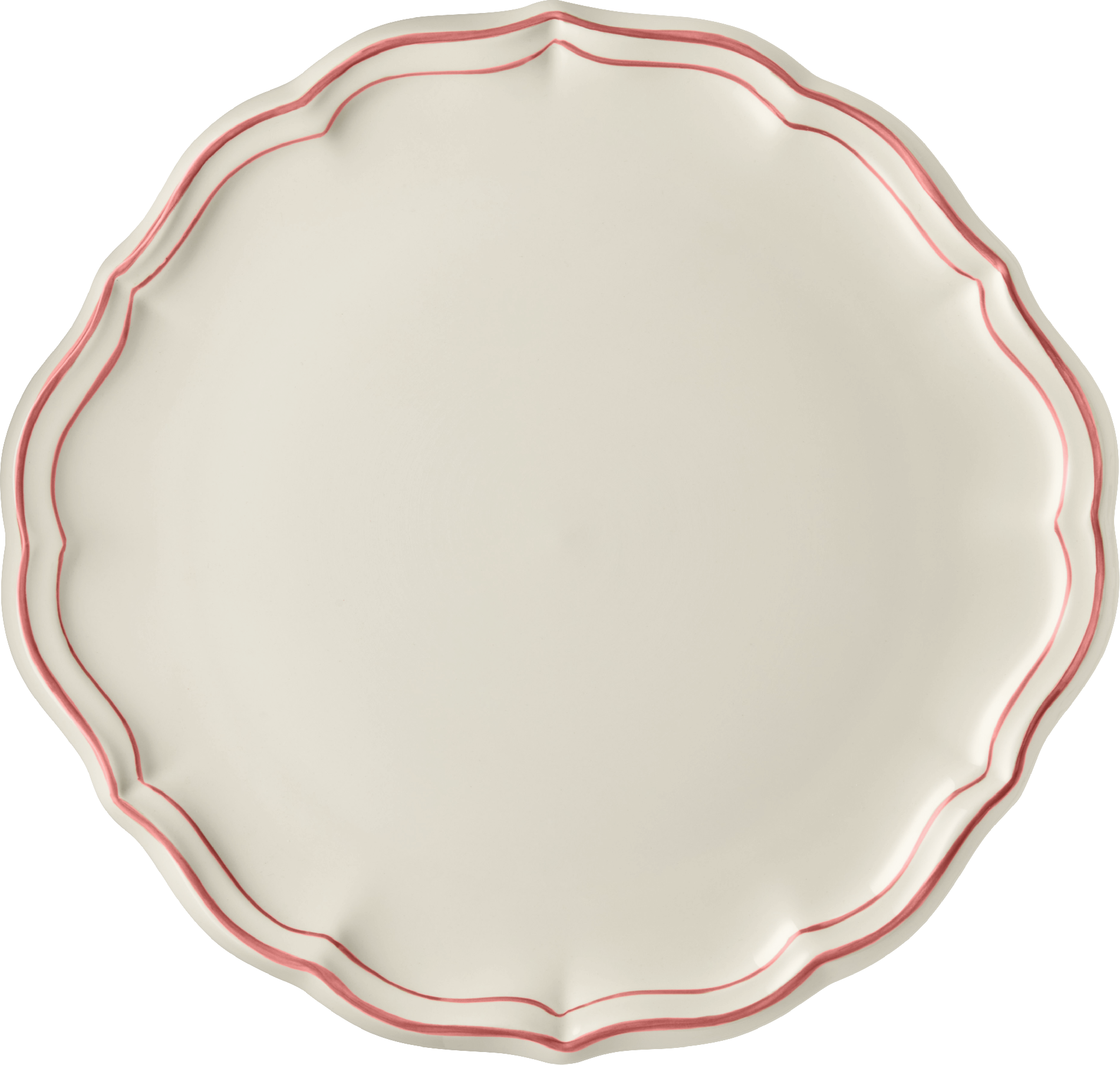 Eared Cake Platter, Filet Corail
