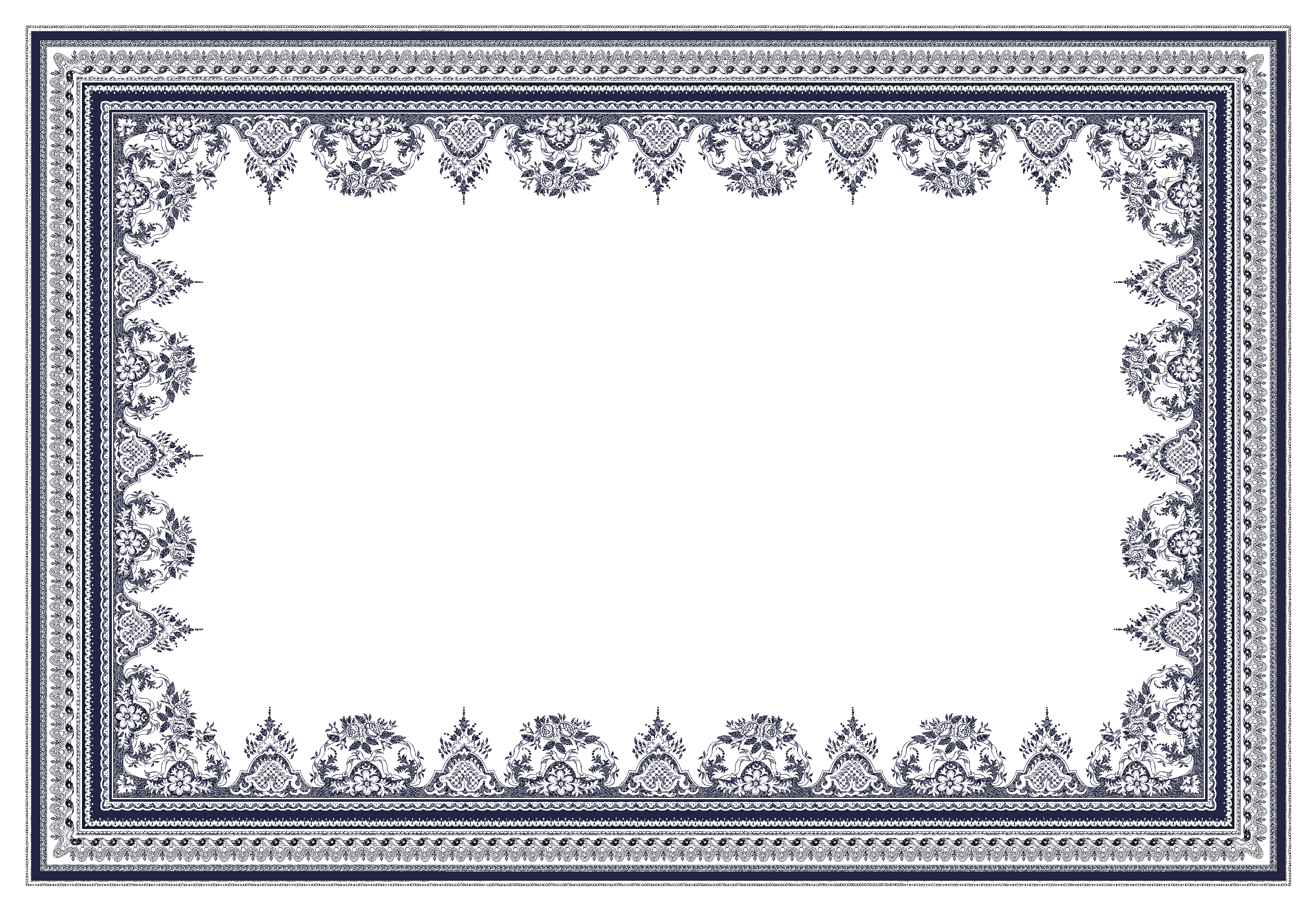 Tablecloth 170 x 250 , Les Depareillees in Blue