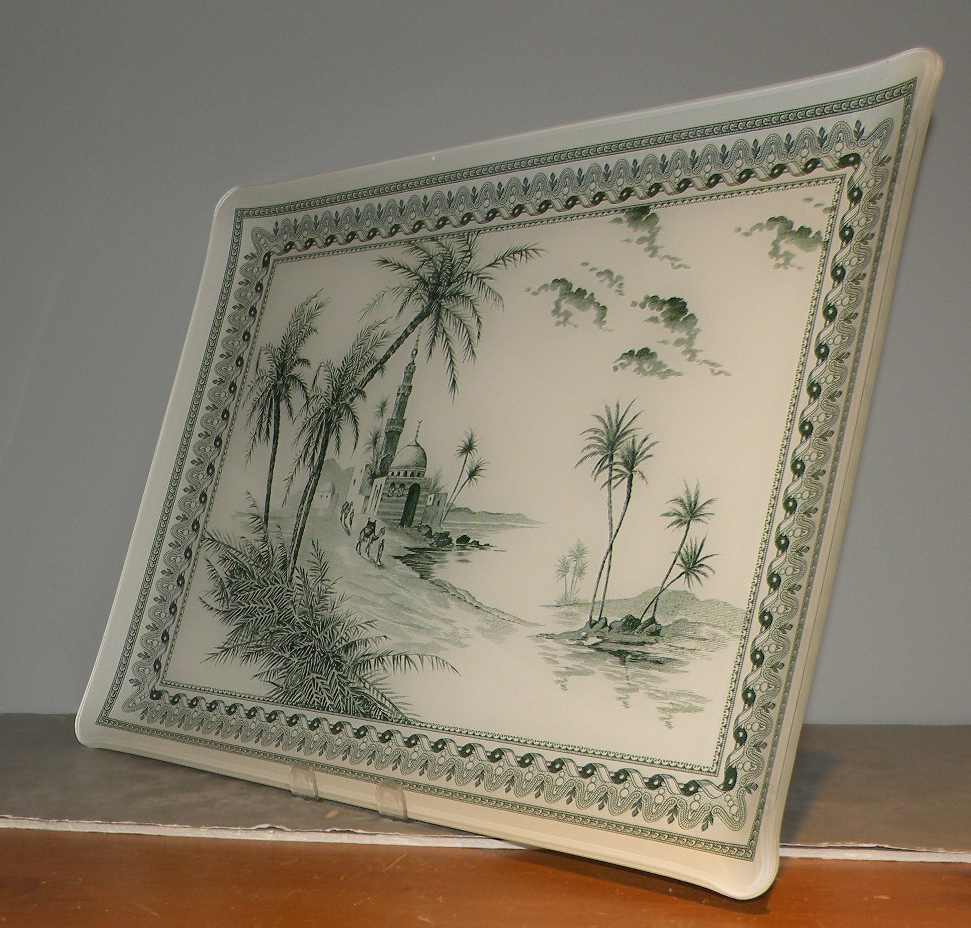Large Serving Tray,  Vue d'Orient, Les Depareillees Vert