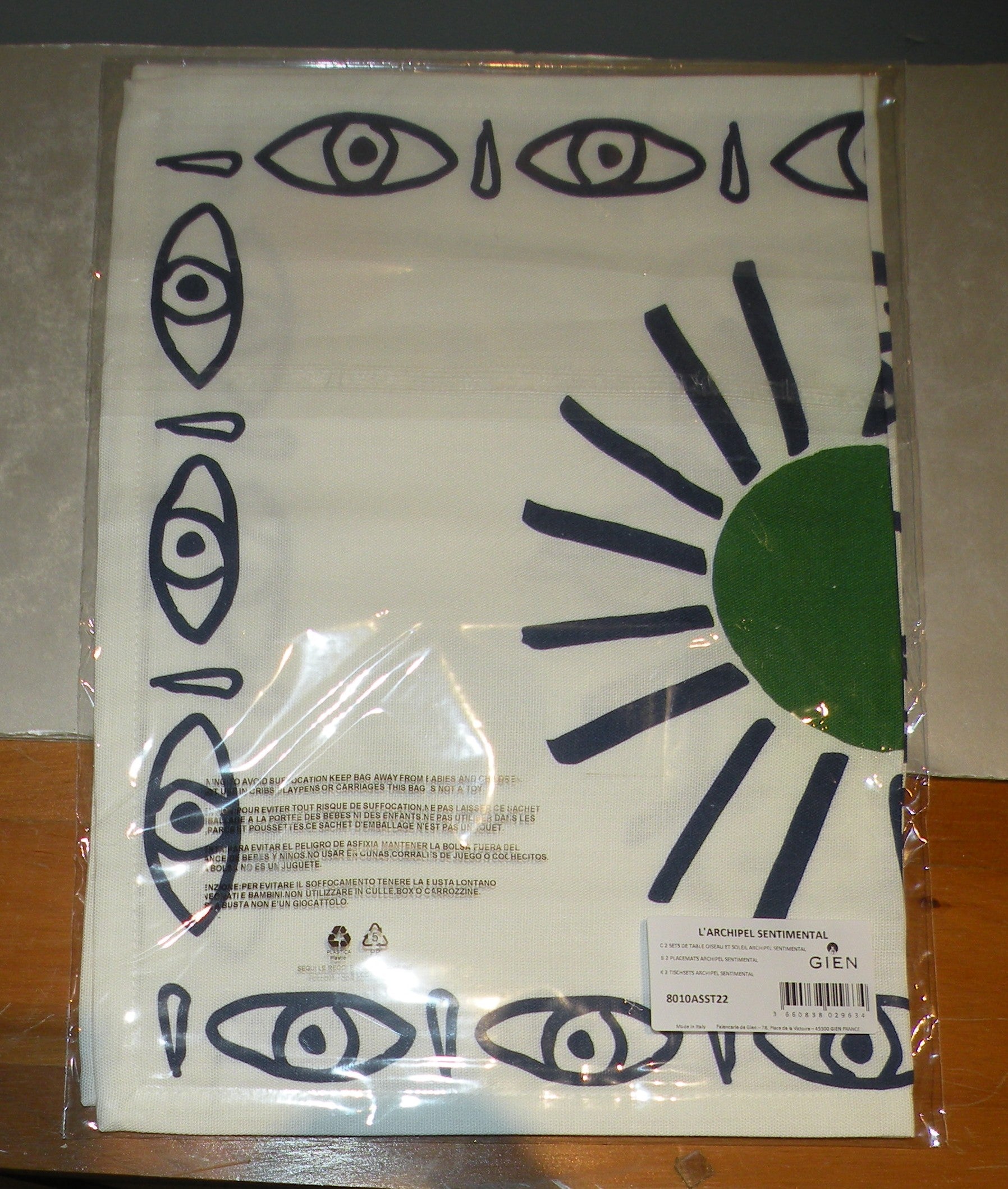 2 Placemats Bird and Sun Archipel Sentimental