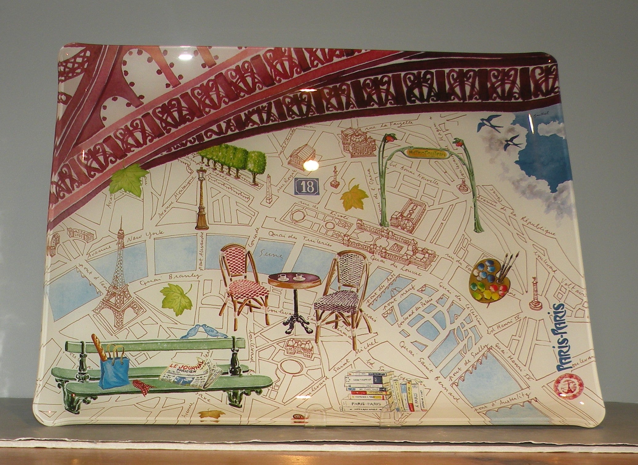 Large acrylic serving tray  Paris- Paris