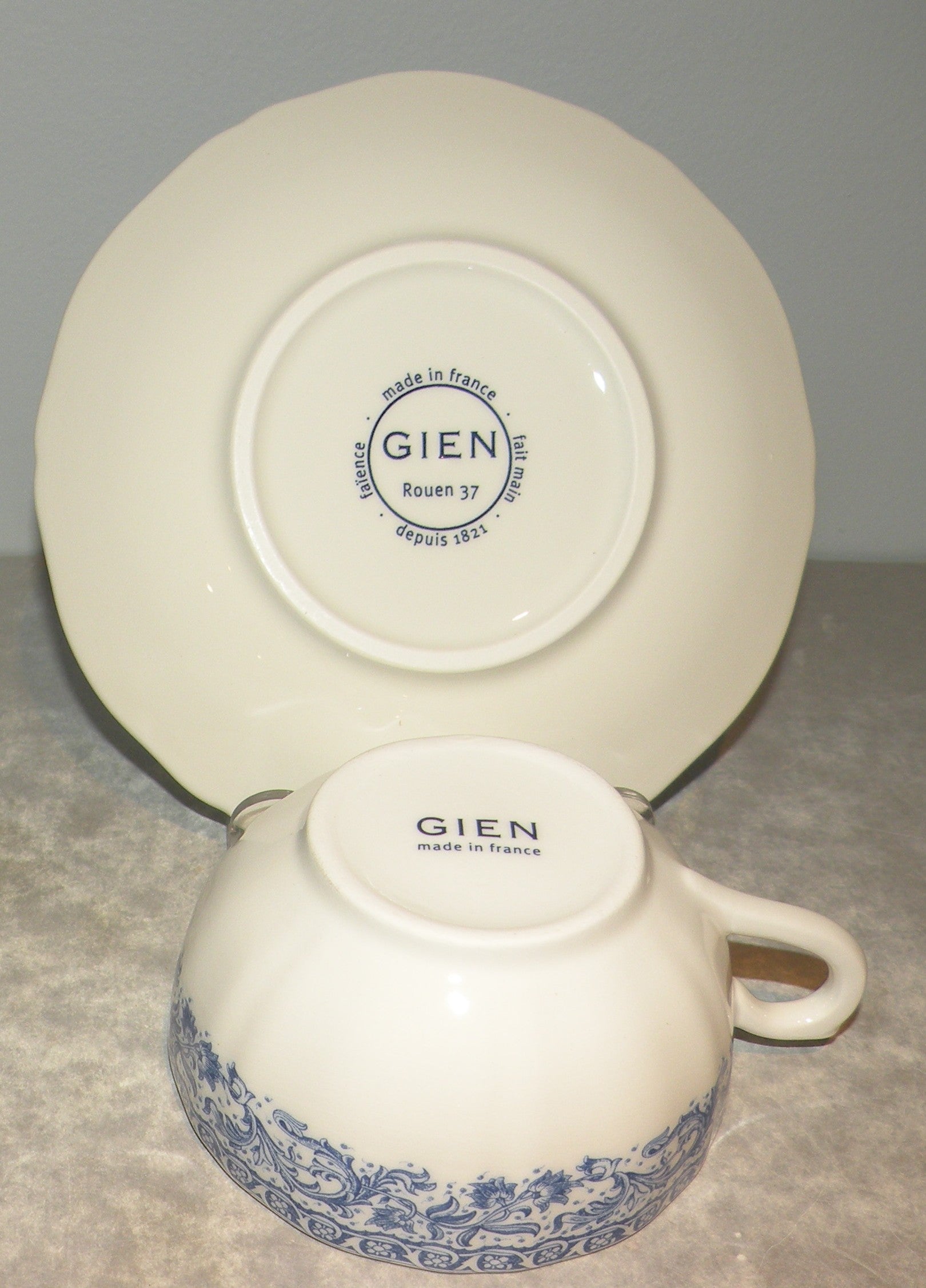 Tea Cup & Saucer, Rouen 37