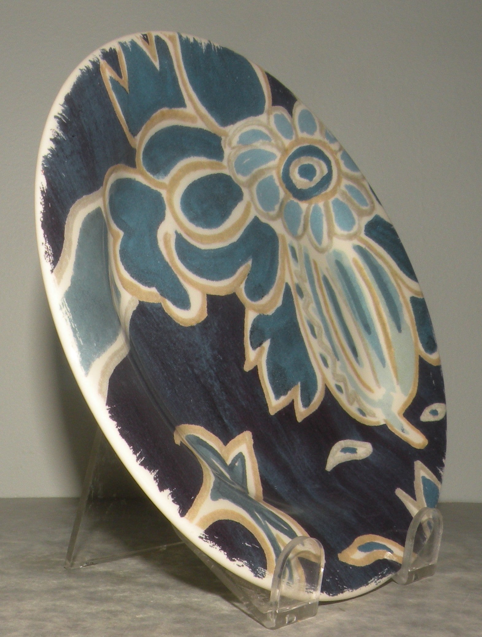 Bread & Butter Plate Coloured Pomegranate , Indigo