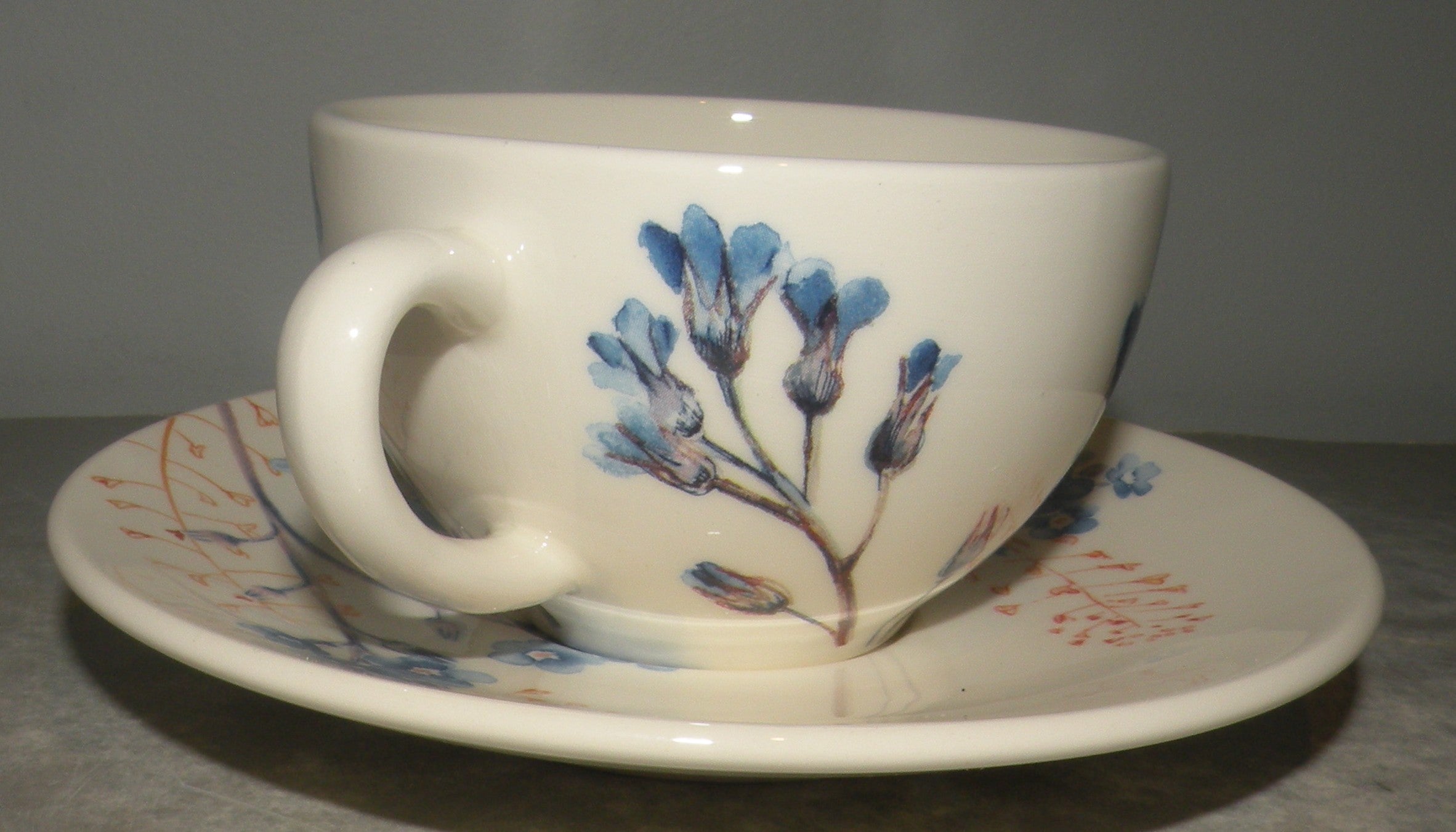 Tea Cup & Saucer Azur