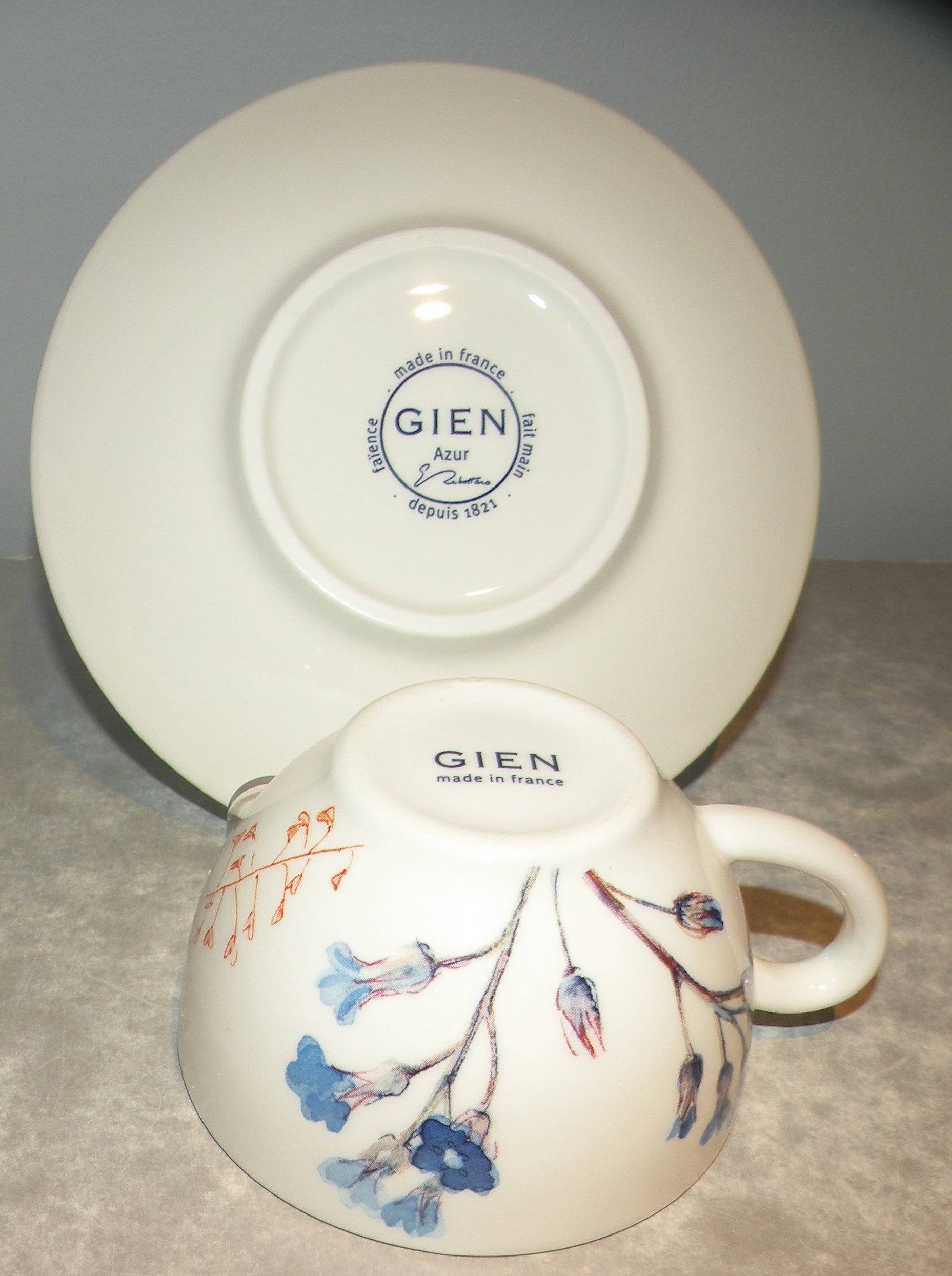 Tea Cup & Saucer Azur