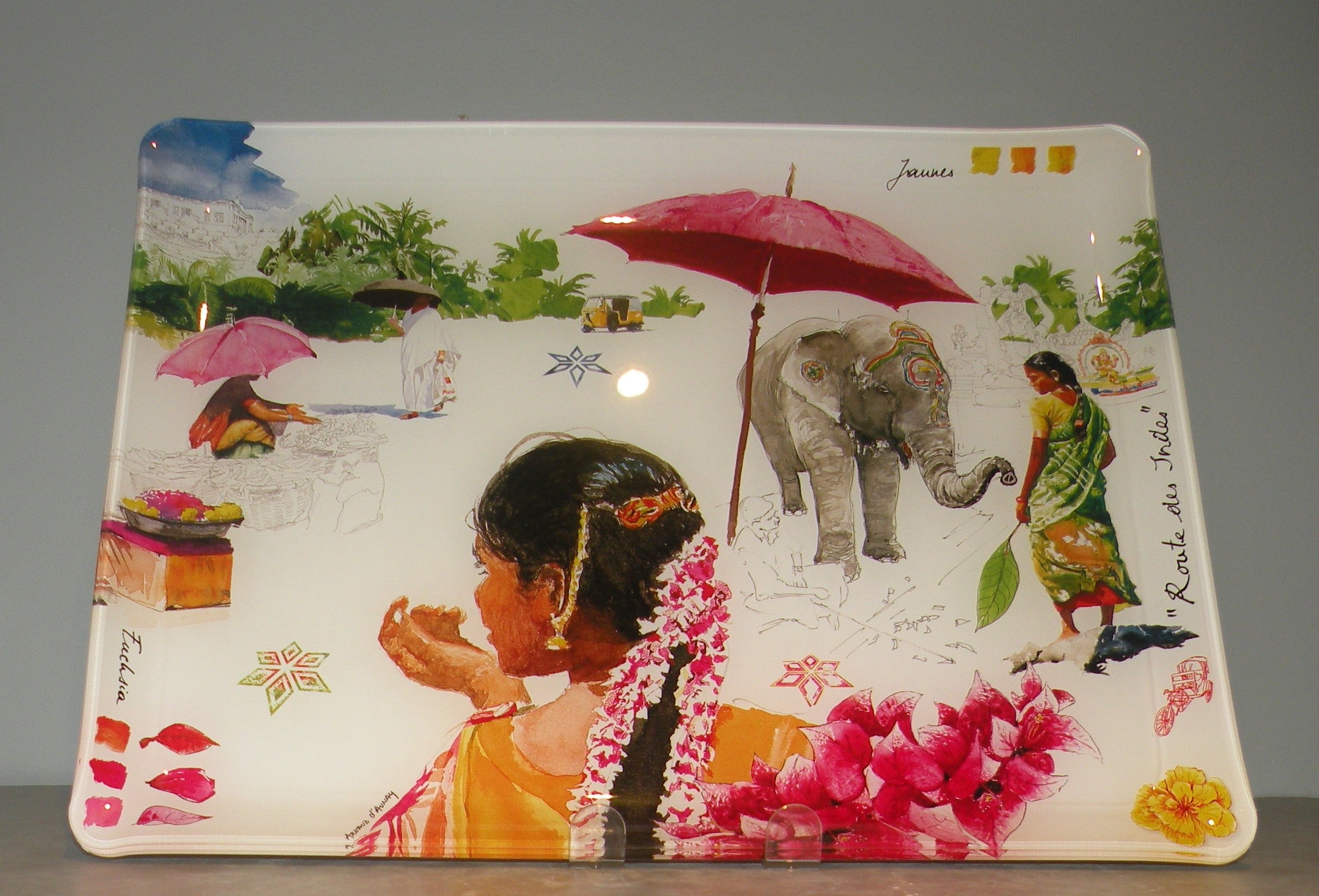 Small Acrylic Serving Tray, Route Des Indes