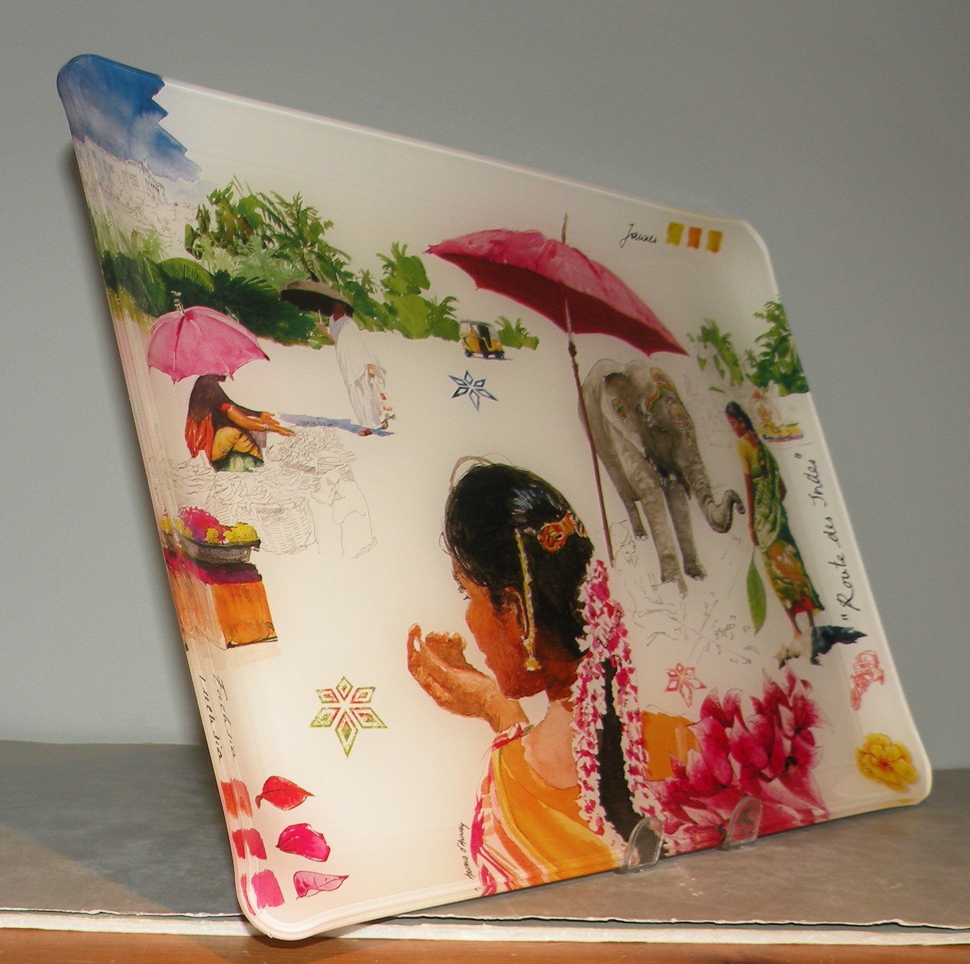 Small Acrylic Serving Tray, Route Des Indes