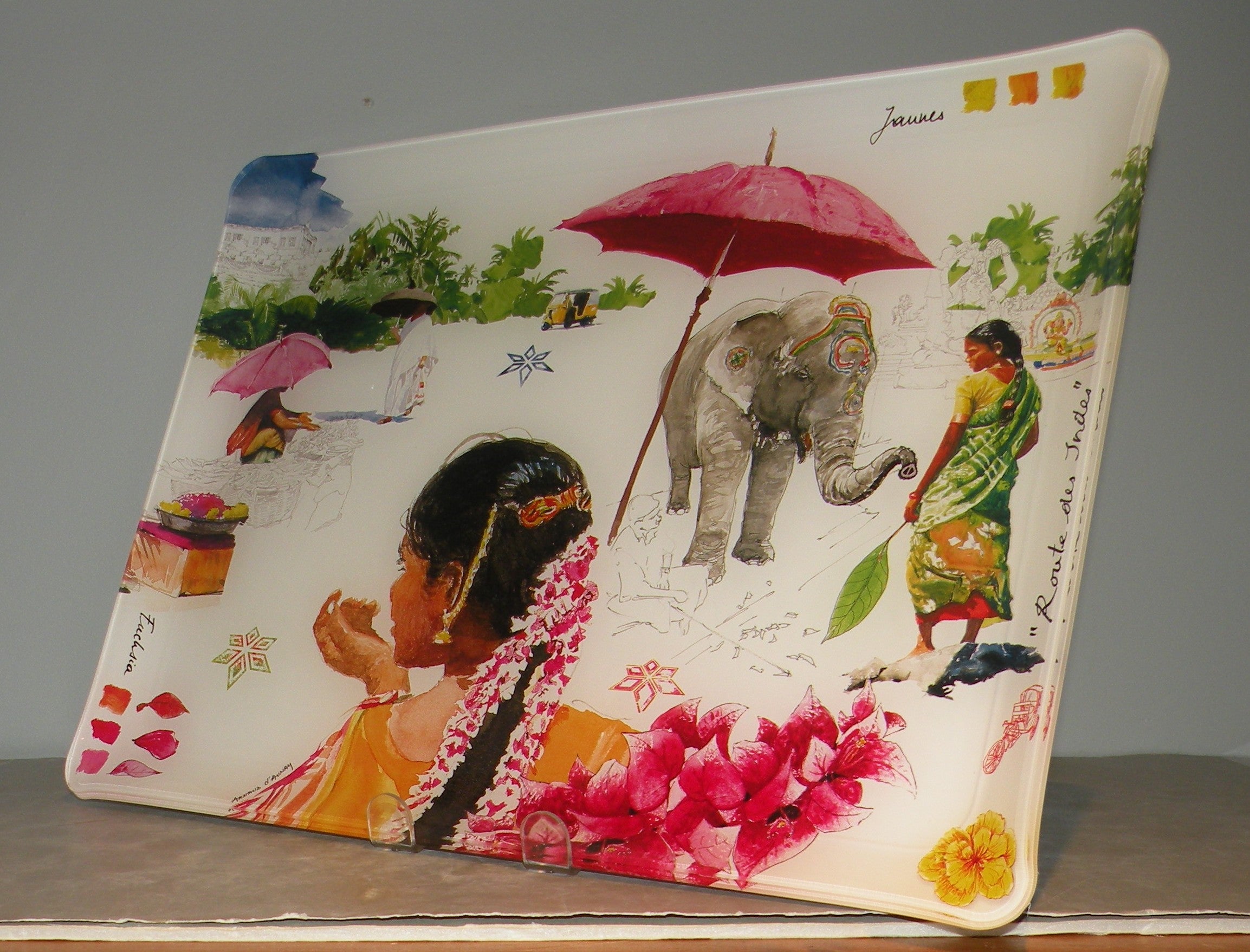 Small Acrylic Serving Tray, Route Des Indes
