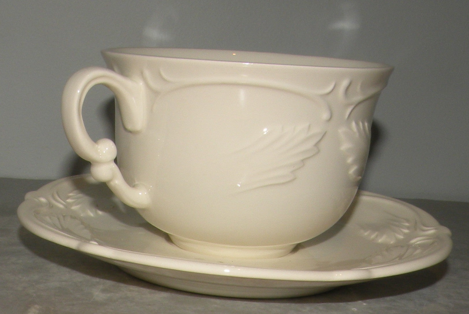 Breakfast Cup & Saucer, Rocaille White