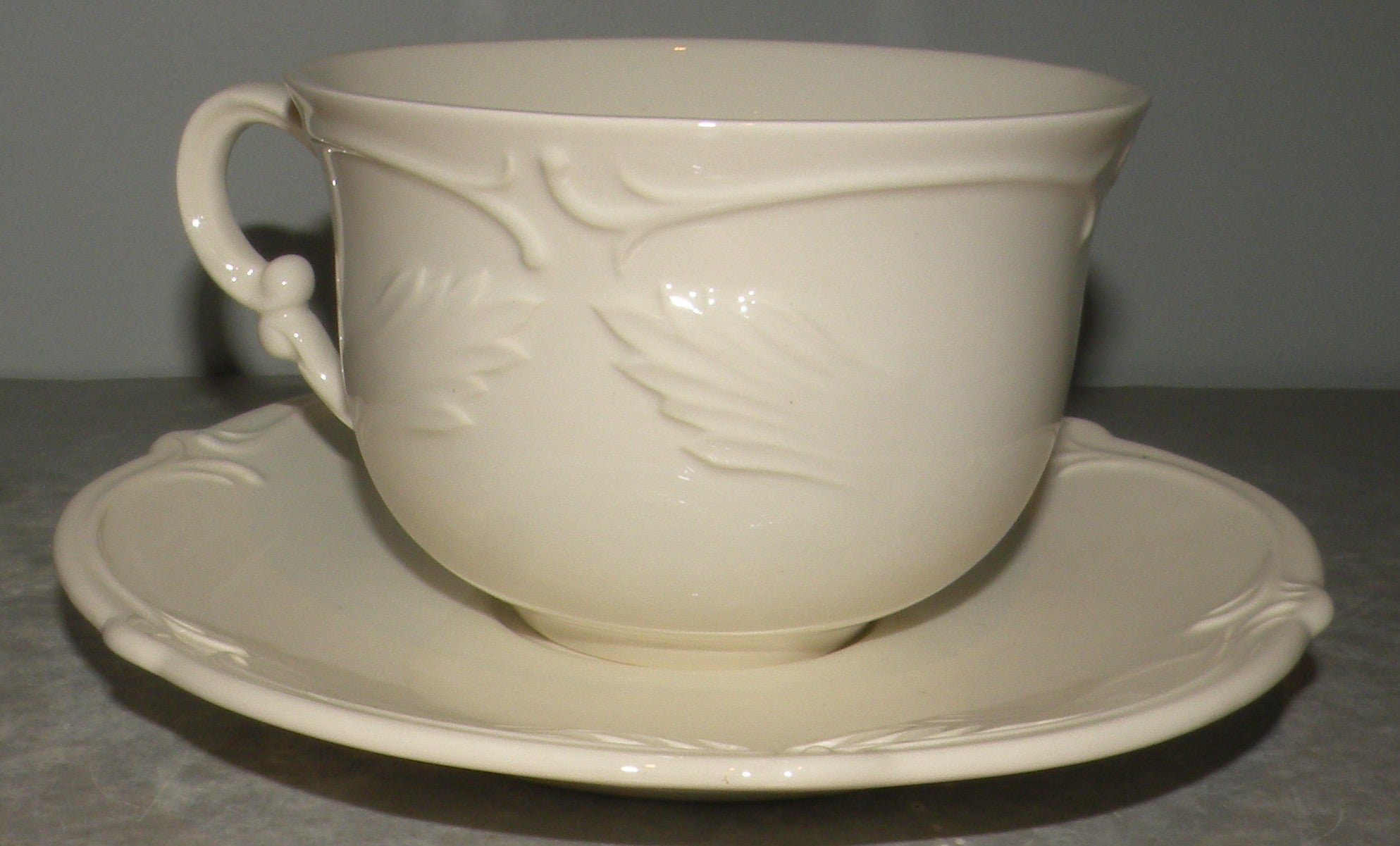 Breakfast Cup & Saucer, Rocaille White