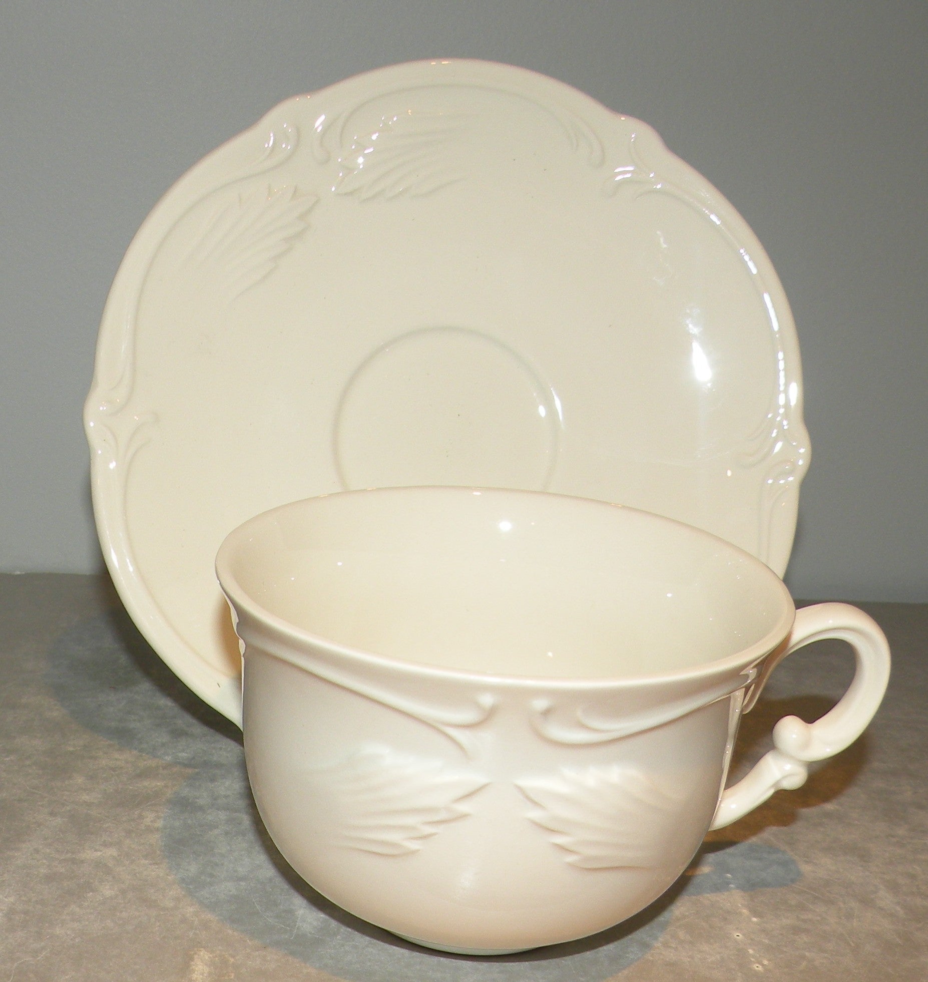 Breakfast Cup & Saucer, Rocaille White