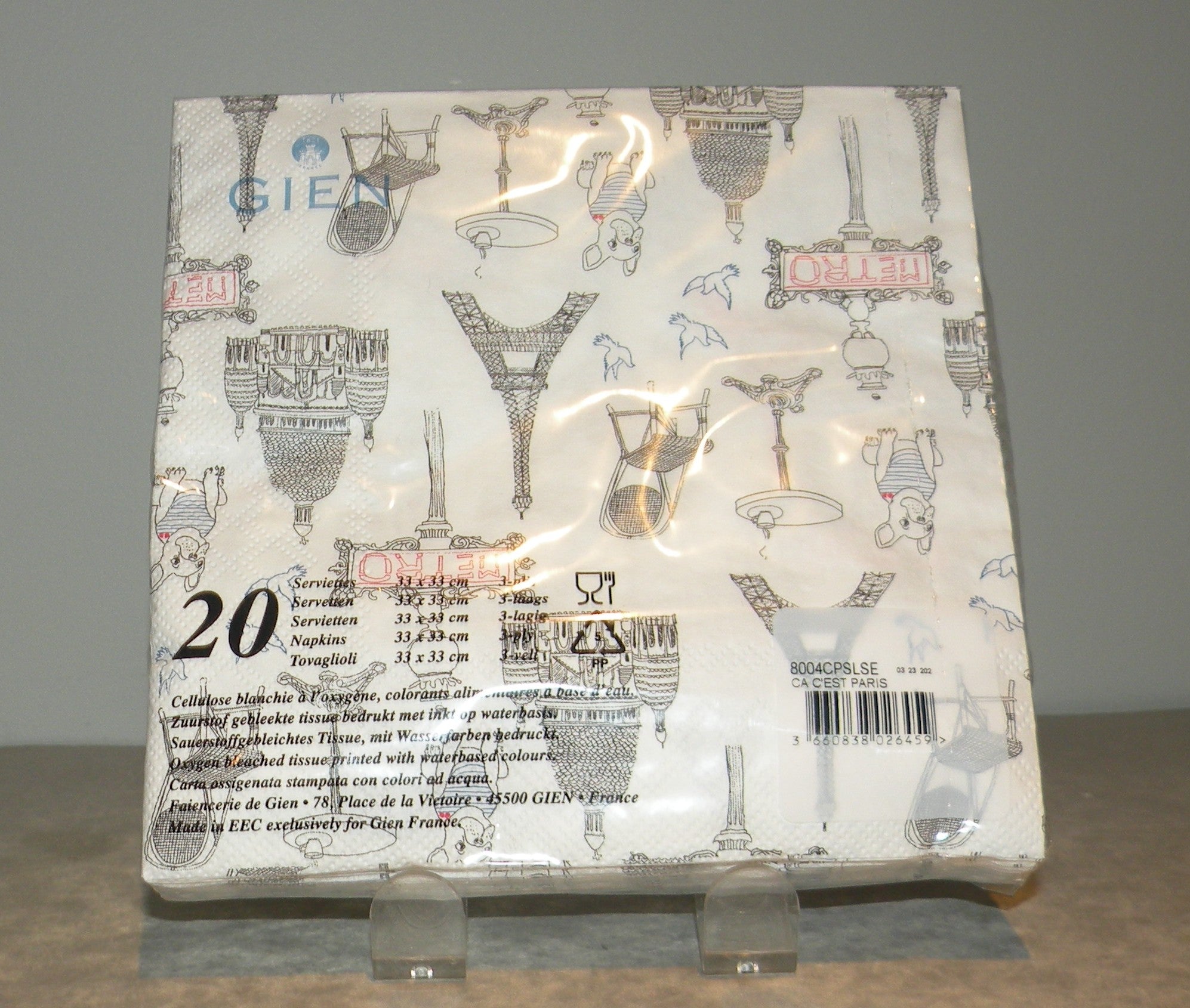 Pack of 20 Luncheon Napking Paper,  Ca c'est Paris