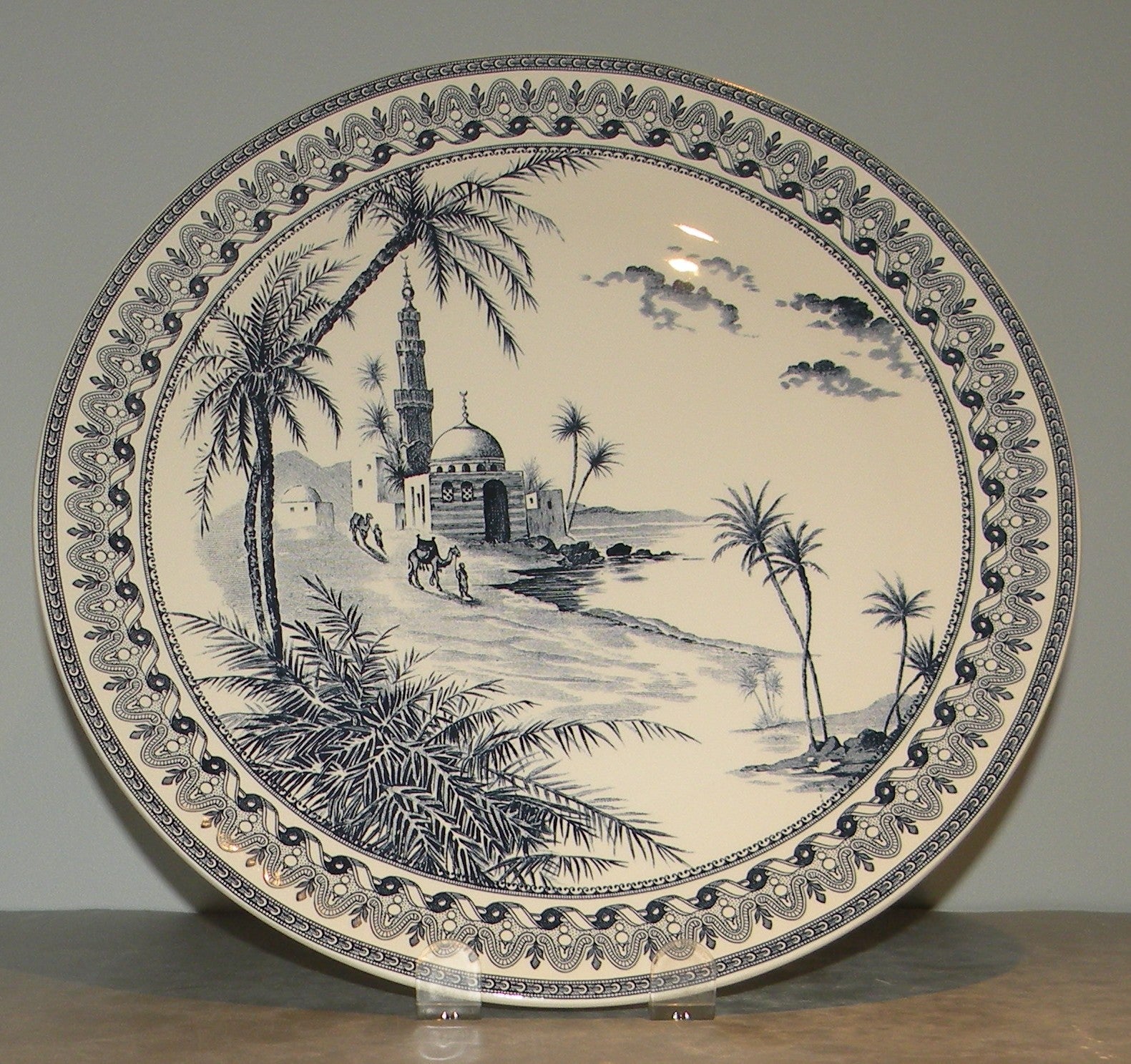 Round Cake Platter, Les Depareillees in Blue