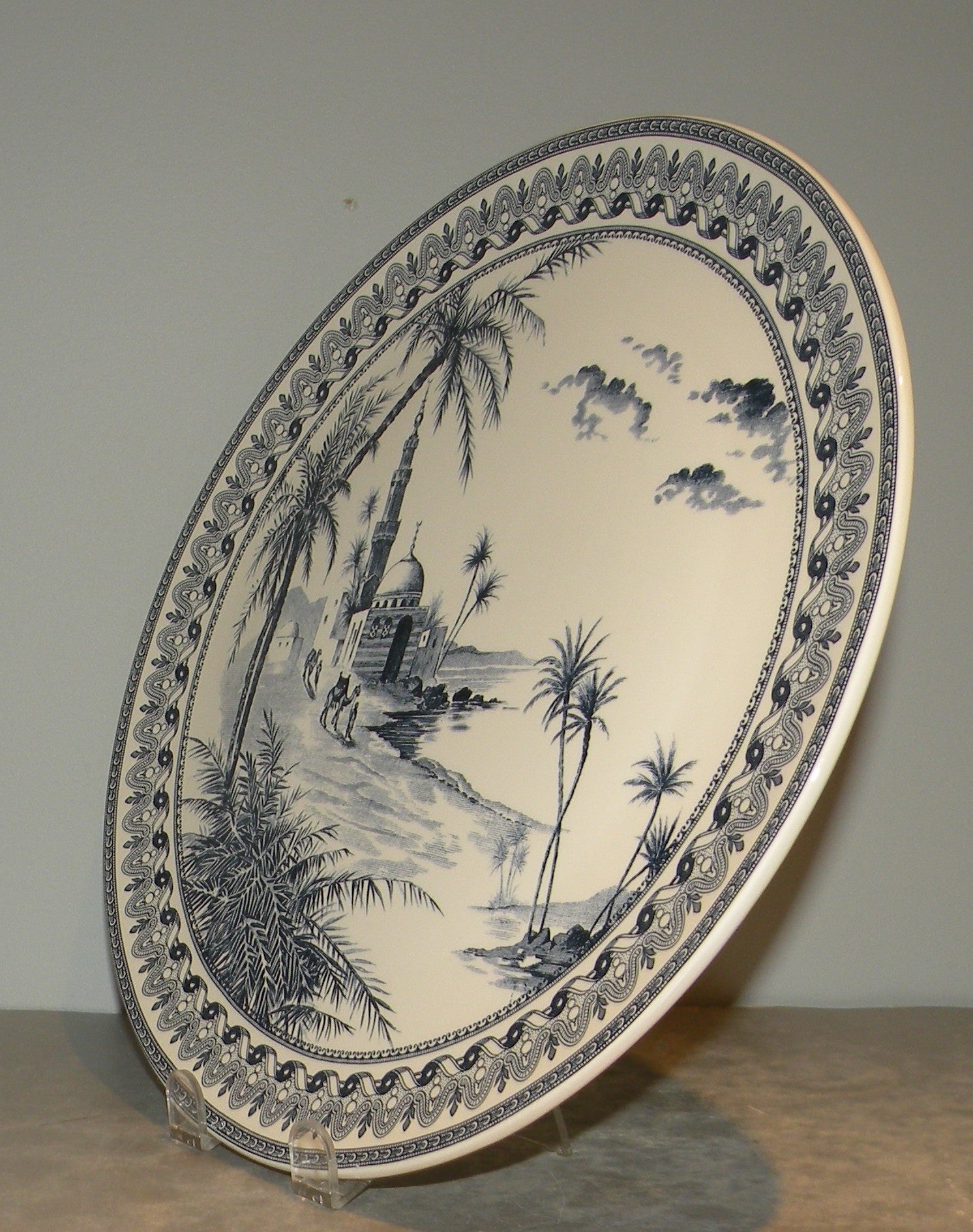 Round Cake Platter, Les Depareillees in Blue