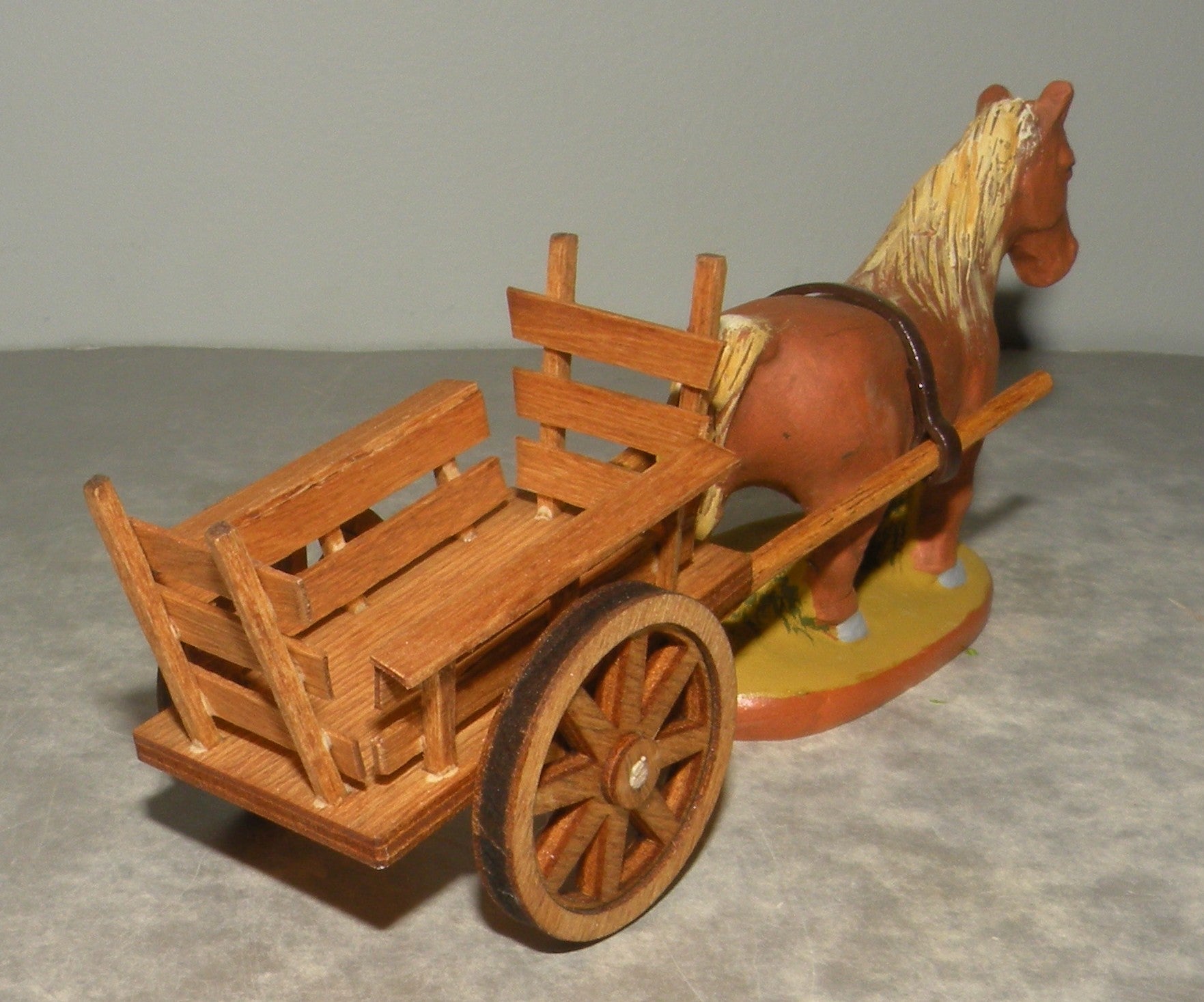Draft horse and Wood Cart of harness ( 461 and 933 ) , Fouque 6 Cm