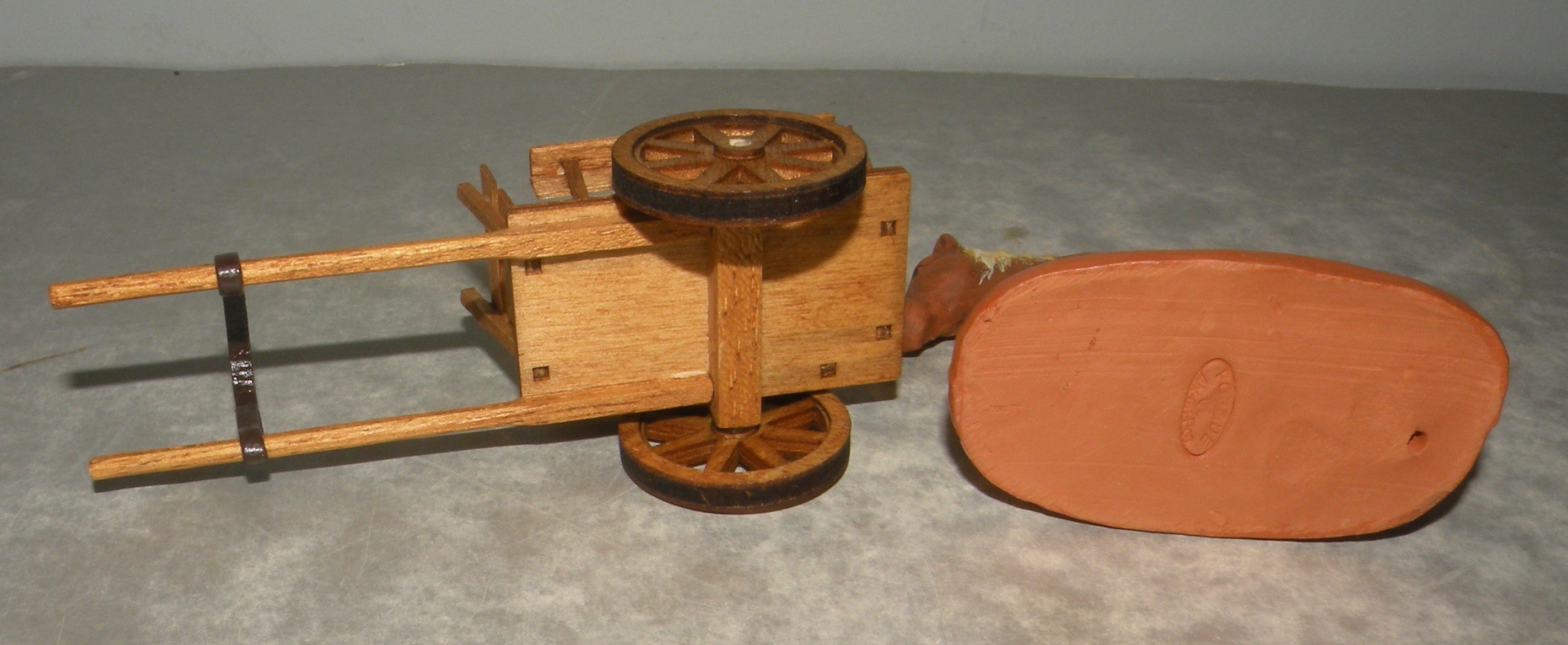 Draft horse and Wood Cart of harness ( 461 and 933 ) , Fouque 6 Cm