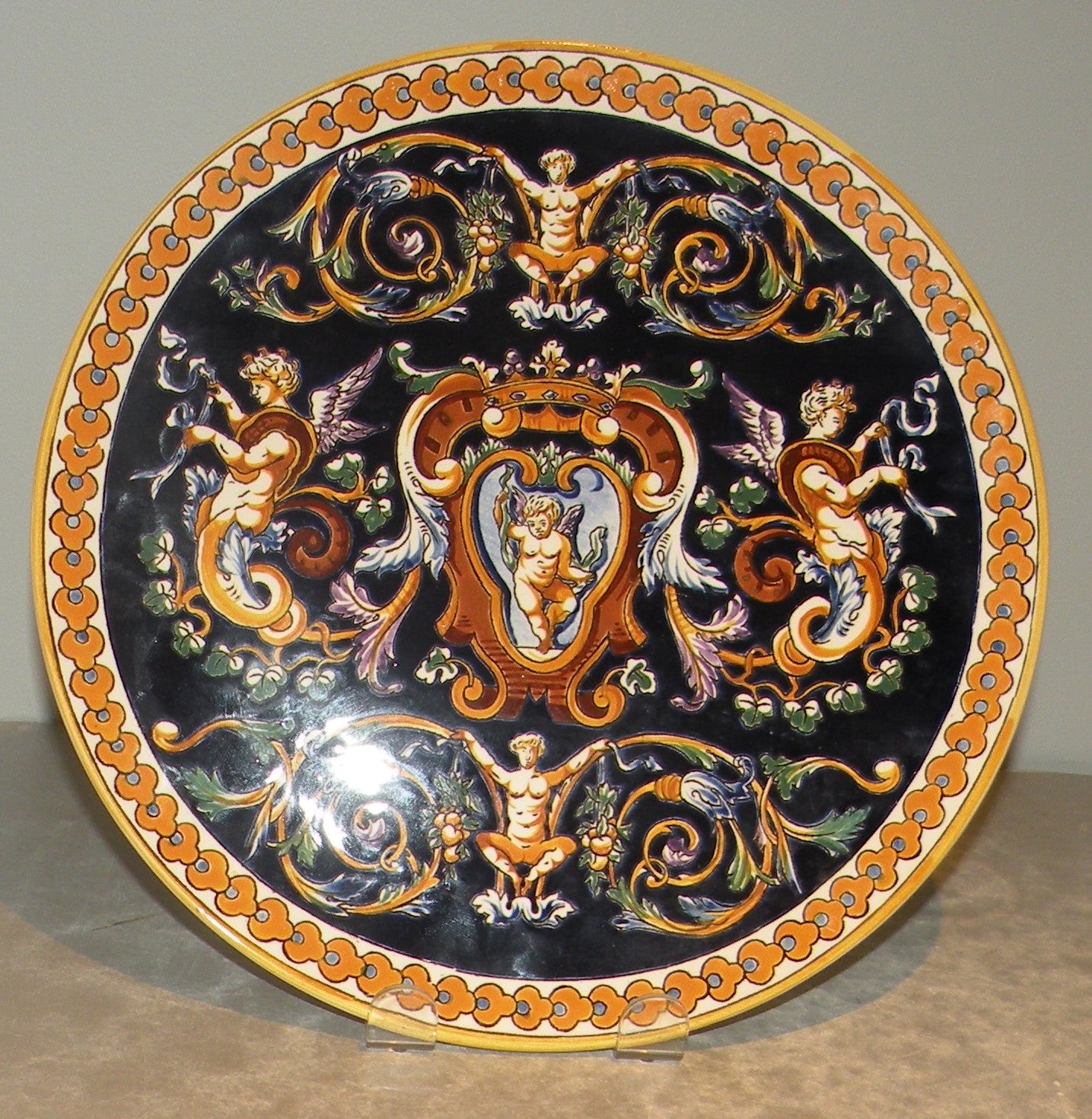 Wall Plate Renaissance Fond Bleu