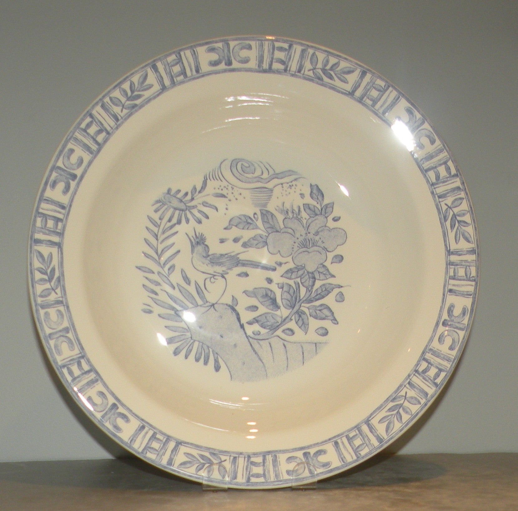 Round Deep Dish, Oiseau Bleu Mono