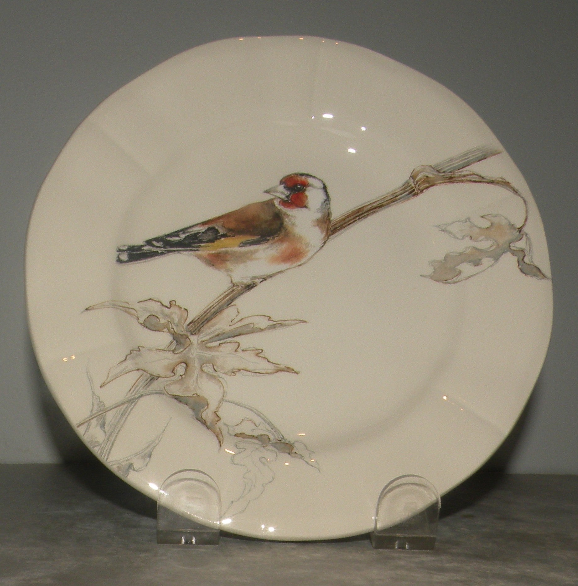 Bread & Butter Plate Goldfinch ,  Les Oiseaux de la Foret
