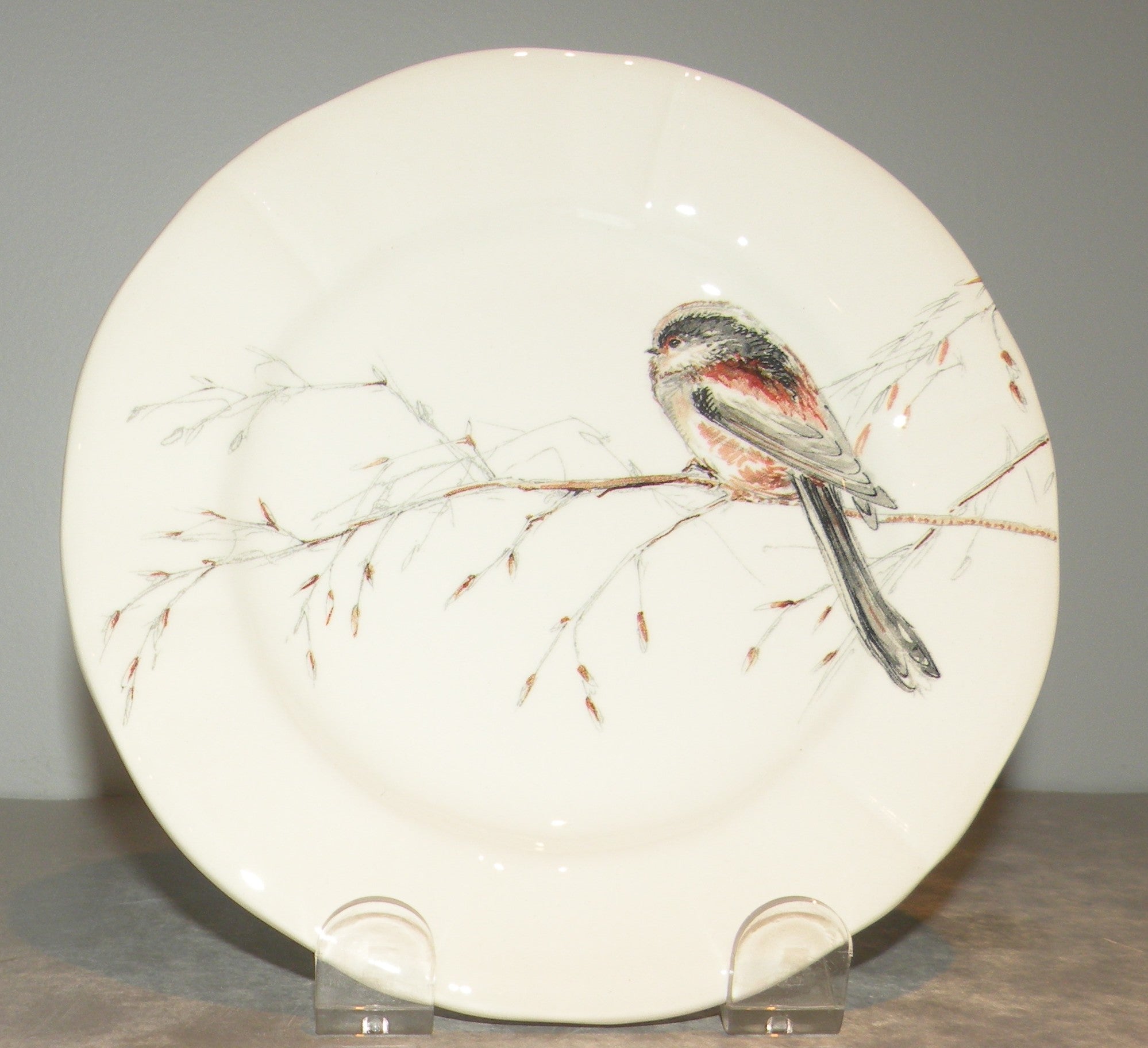Bread & Butter Plate Long Tailed tit ,  Les Oiseaux de la Foret