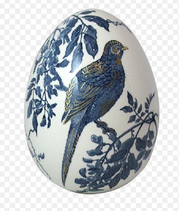 Egg  number 4 Vincennes Or, Art Faience