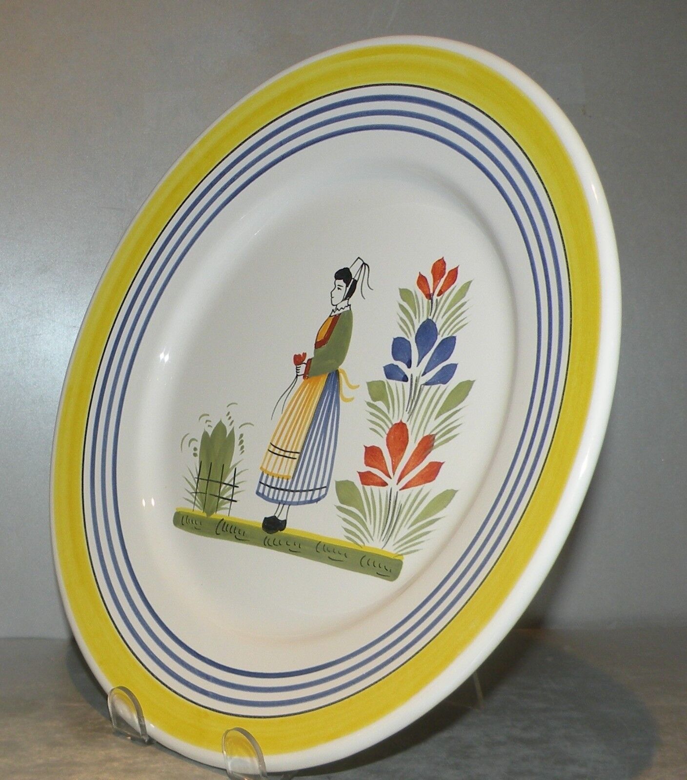 Luncheon Plate with lady , Henriot