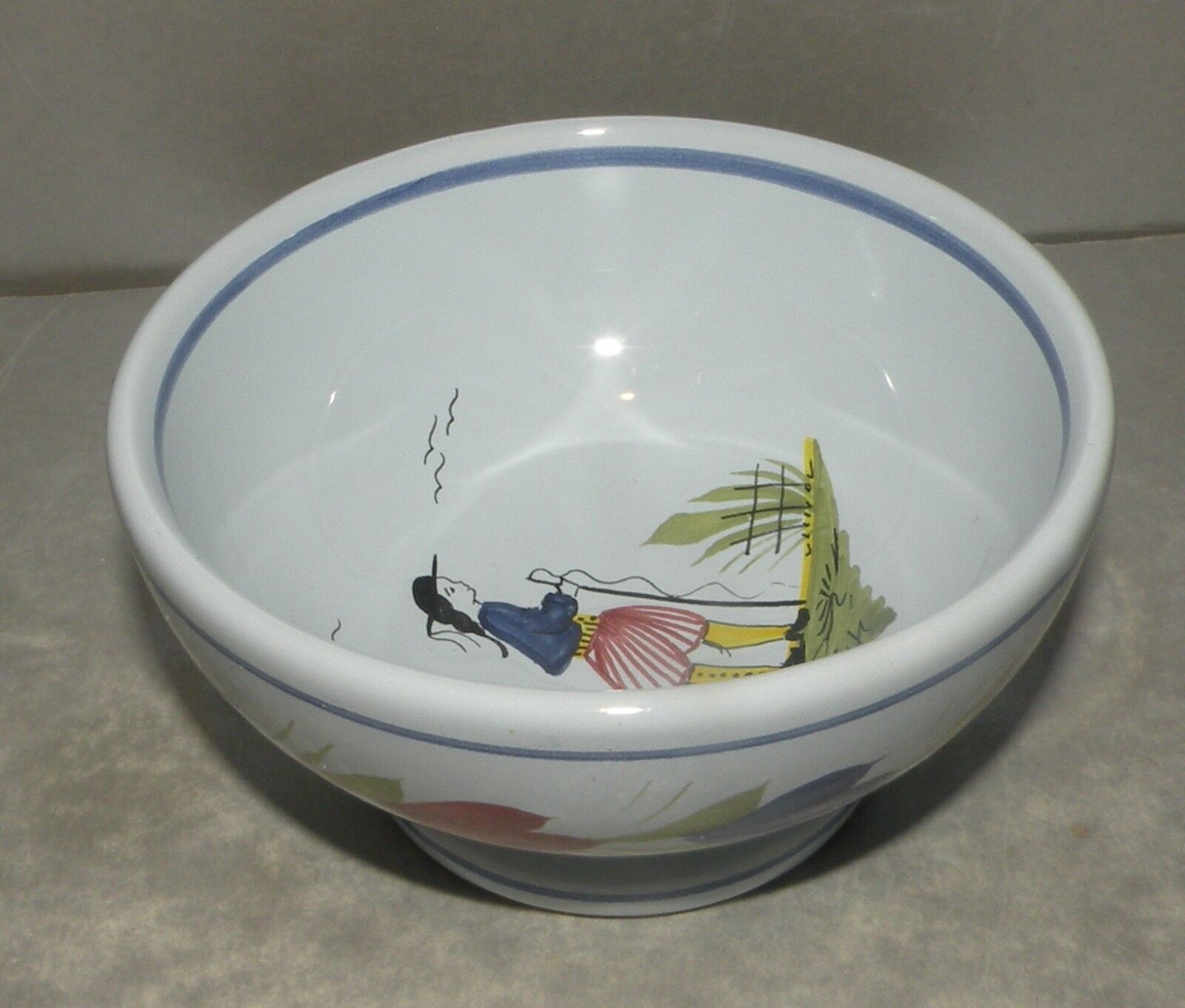 Rustical bowl nr.1, with a Man Mistral Blue