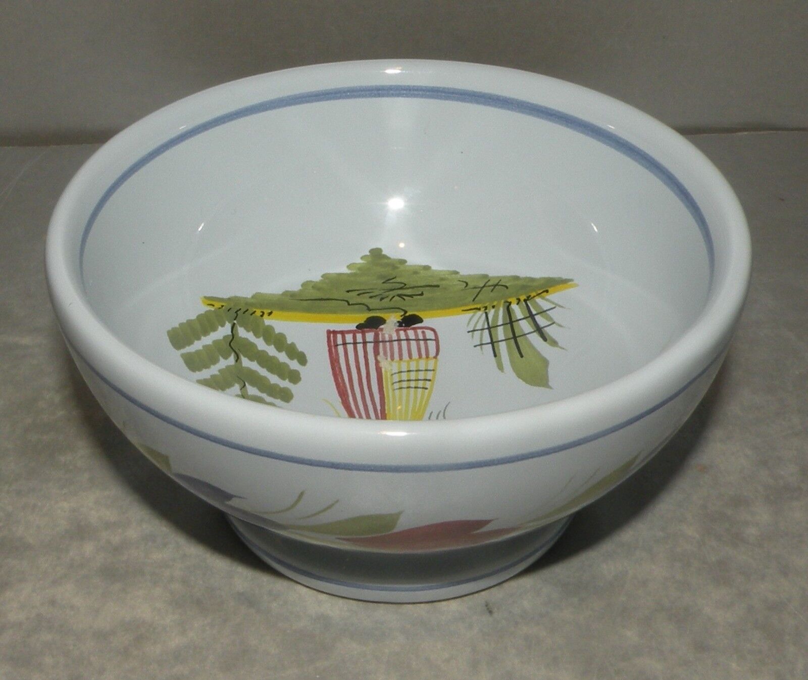 Rustical bowl nr.1, with a Woman Mistral Blue