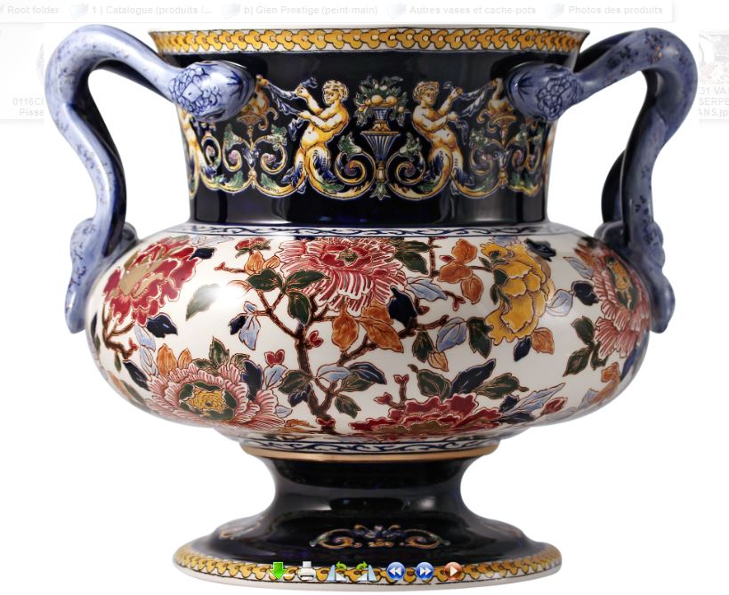 Vase Serpents renaissance imperiale Or , Art Faience