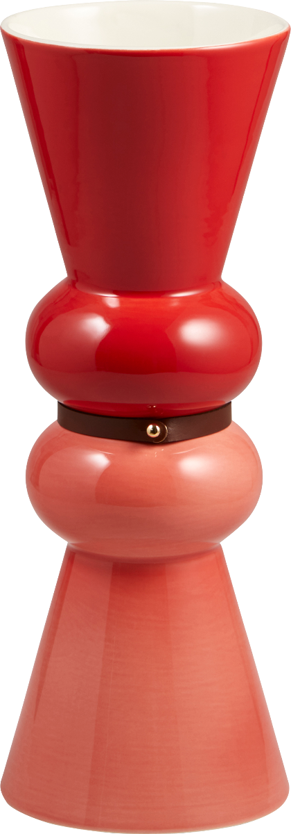 Medium Vase Siam Terracotta and Rubis