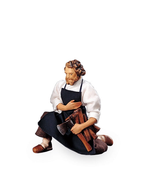 Shepherd with axe and wood , Nativity Dressed 20 Cm