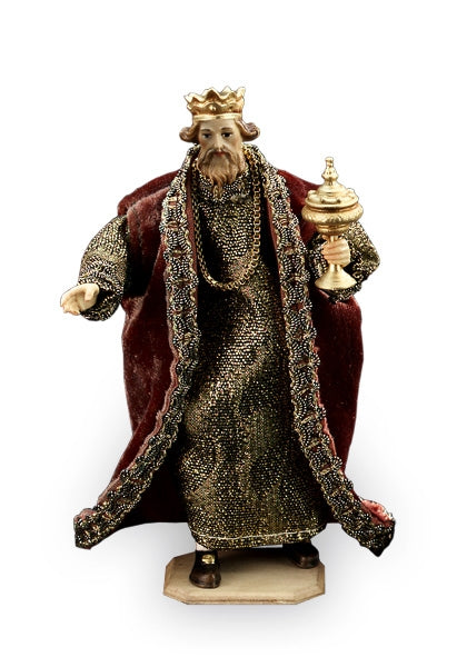 Wise Man with incense (Balthasar)  - Folk nativity dressed- 10901-06
