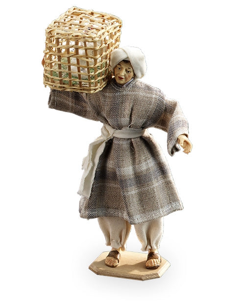 Shepherd with chicken-coop  - Oriental nativity dressed -  10903-461