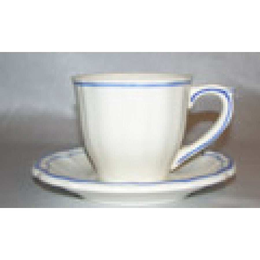 U.S. Tea Cup & Saucer , Filet Bleu