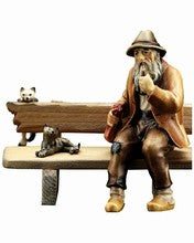 Man sitting on a bench, Rustic