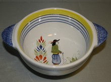 Breton lug bowl with a man, Henriot