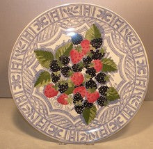 Round Cake Platter With Fruits, Oiseau Bleu  Fruits