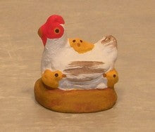 Hen  with chicks,  Fouque, 4 cm