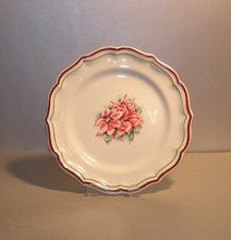 Dessert  Plate Poinsettia , Filets Noel