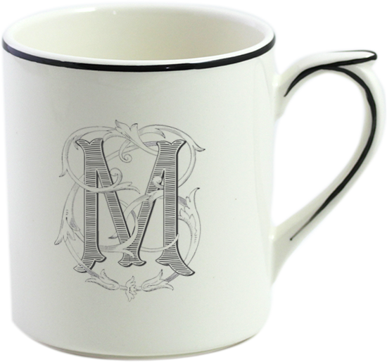 Coffe Mug, Filet Manganese Monogramme