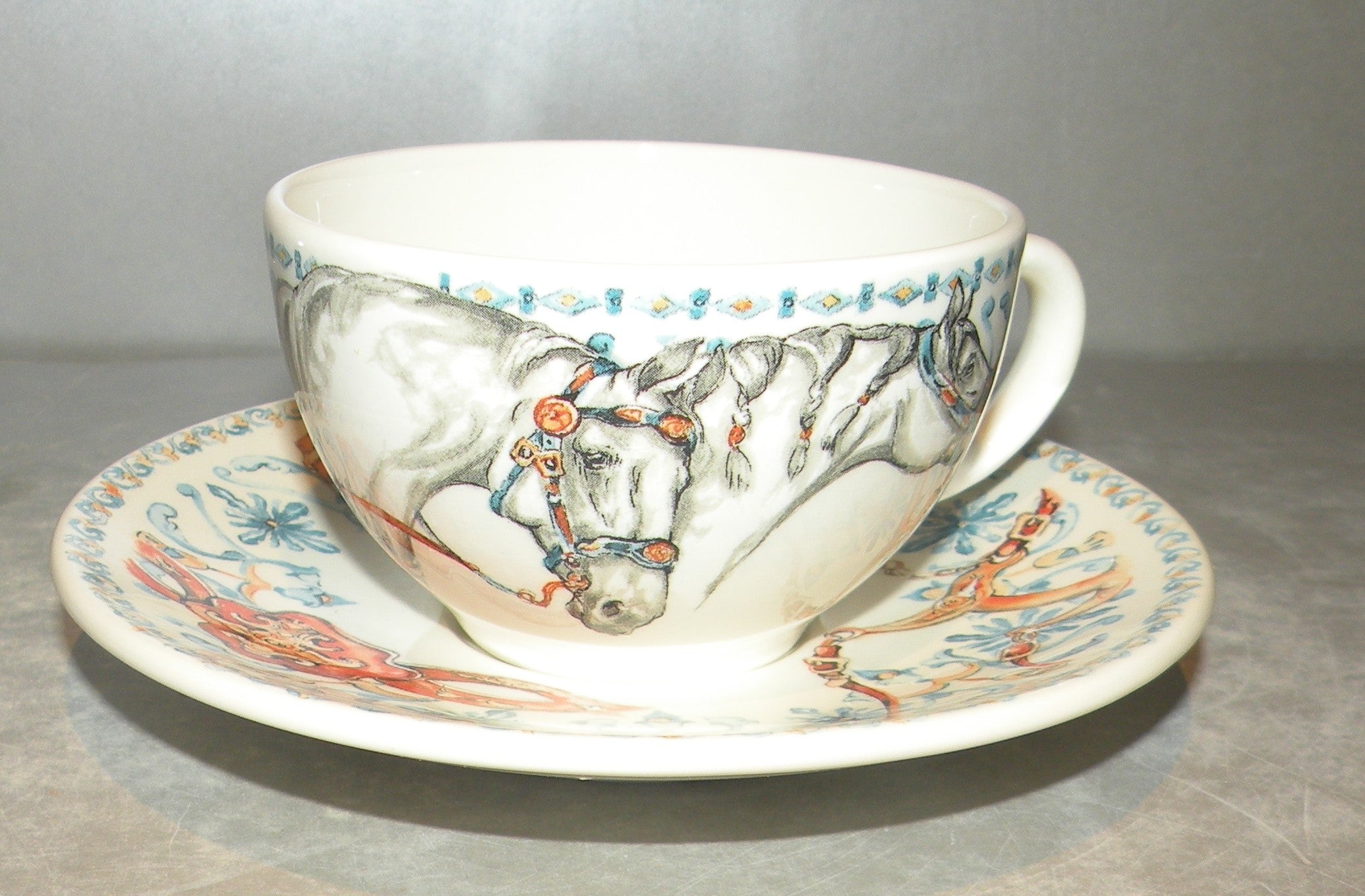 Tea Cup & Saucer, Chevaux du Soleil