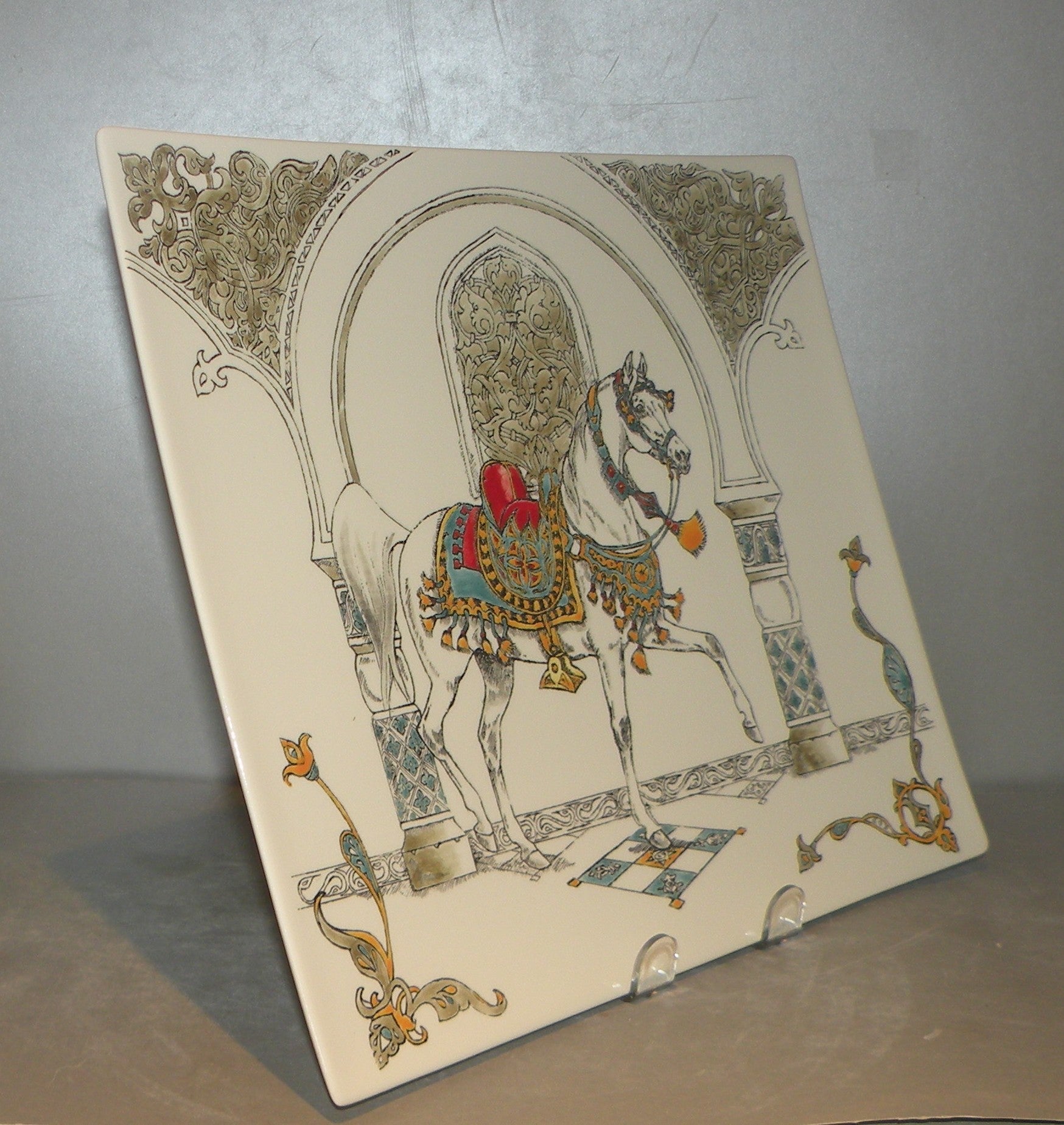 Rectangular Platter Zoom Hand Painted Chevaux du vent